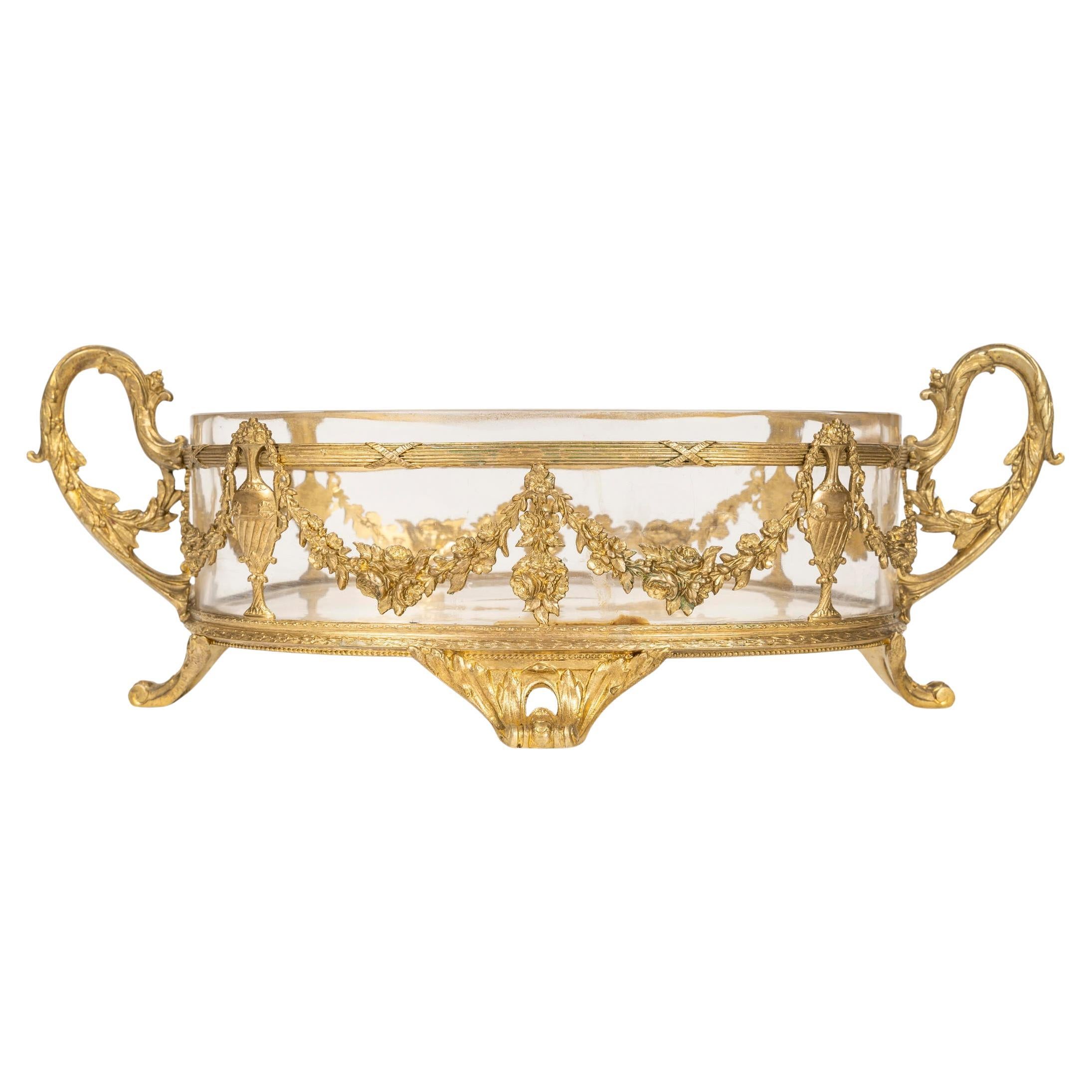 Coupe en cristal et bronze doré du 19e siècle, période Napoléon III.