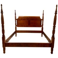 Leonards Sackonk MA  19th Century Bed King Sized Burled Walnut Bed