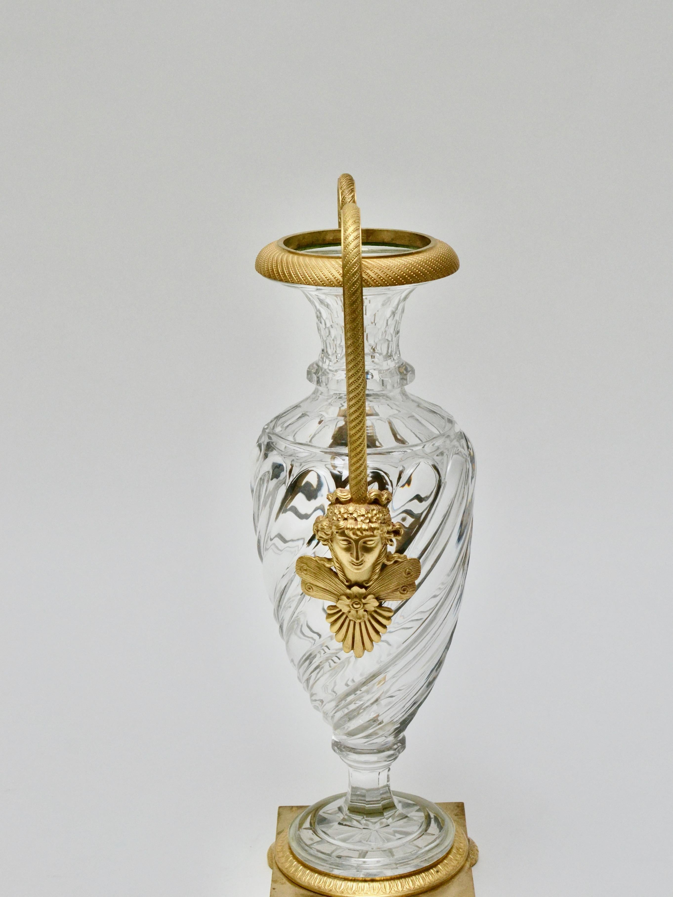 A 19th Century Cut Glass Vase With Gilt Bronze mounts. In Good Condition In Stockholm, SE