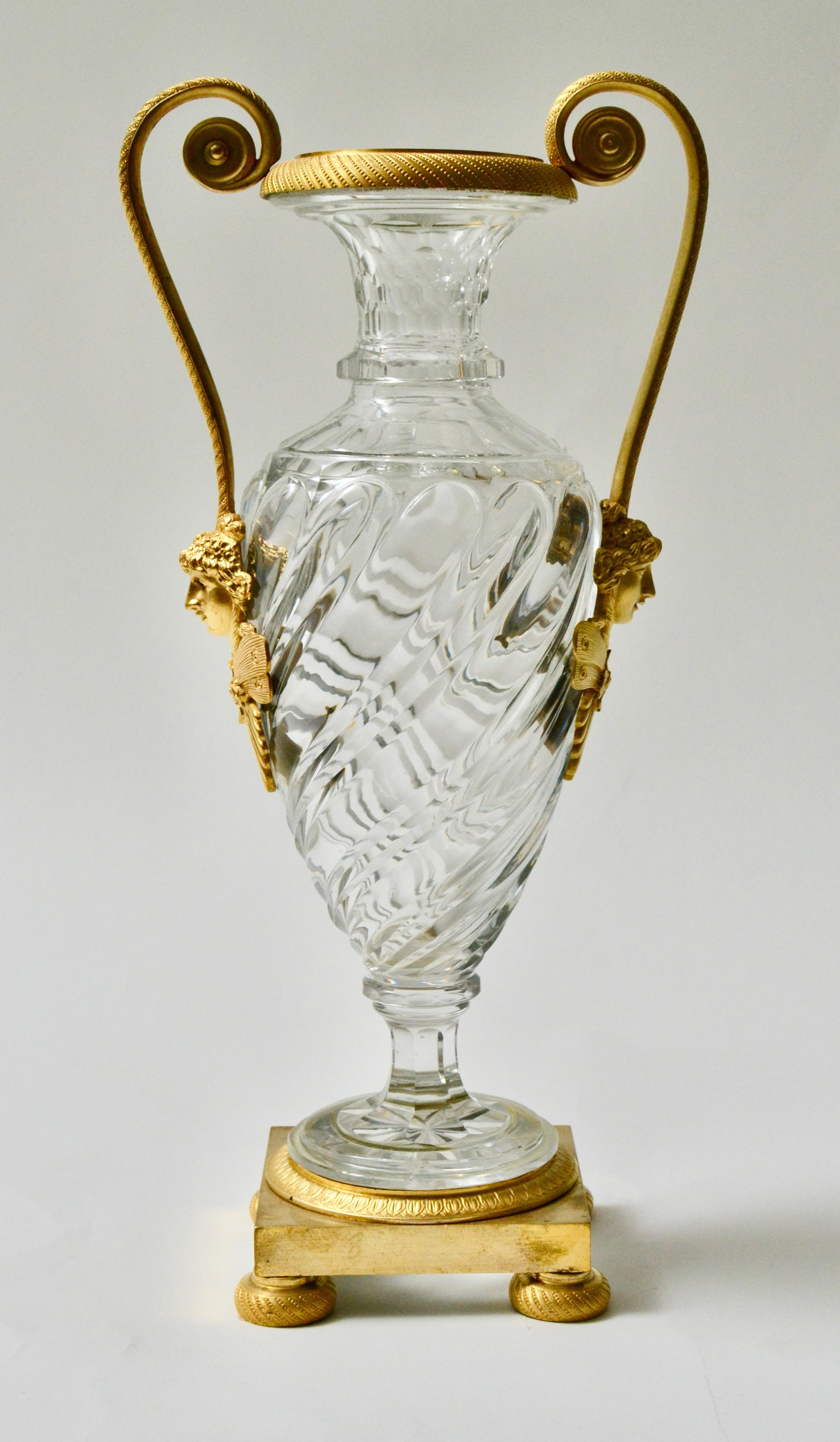 A 19th Century Cut Glass Vase With Gilt Bronze mounts. 1