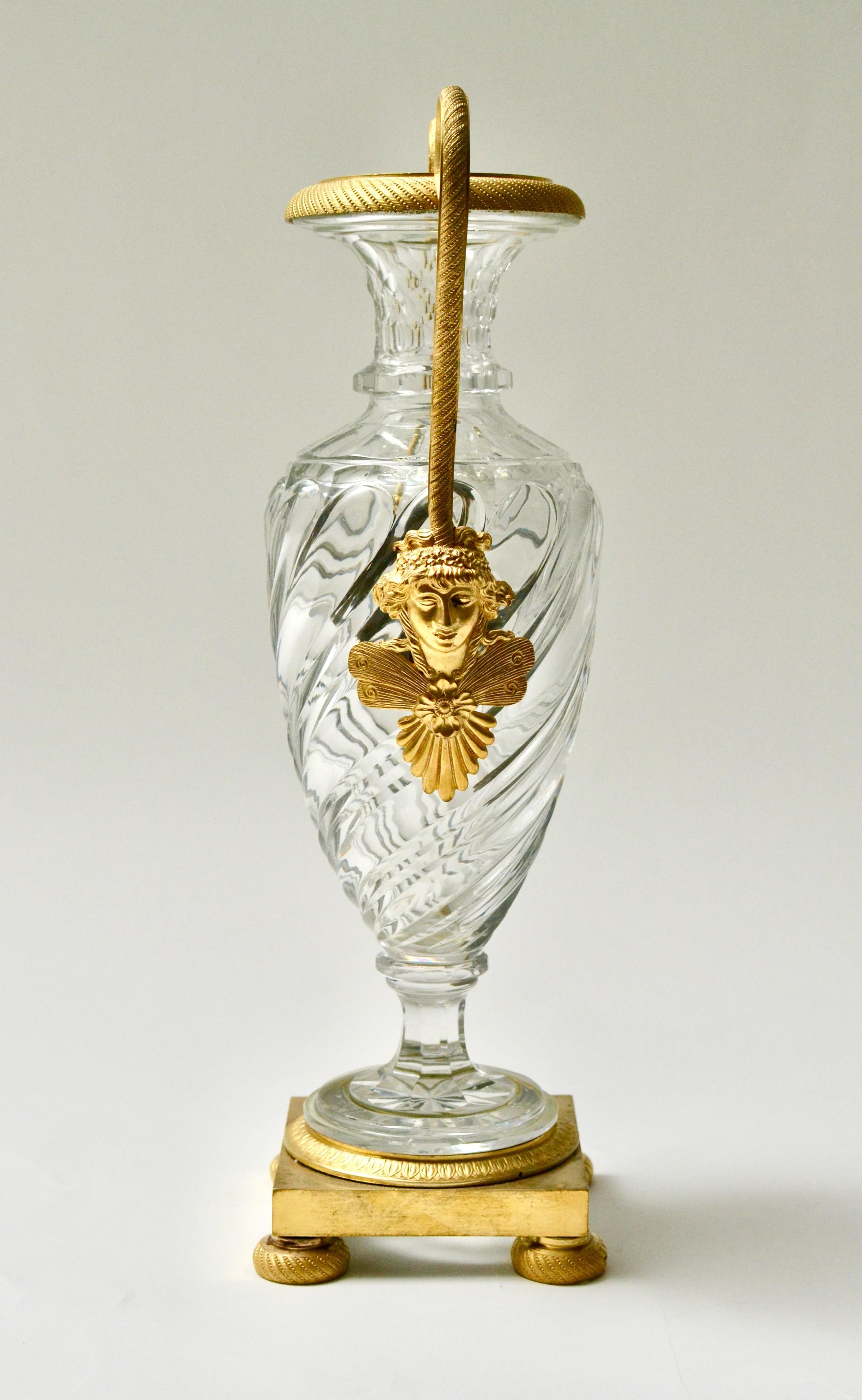 A 19th Century Cut Glass Vase With Gilt Bronze mounts. 2
