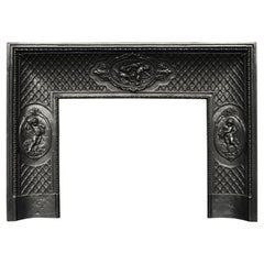 19th Century Decorative Cast Iron Fireplace "Contracoeure" Insert