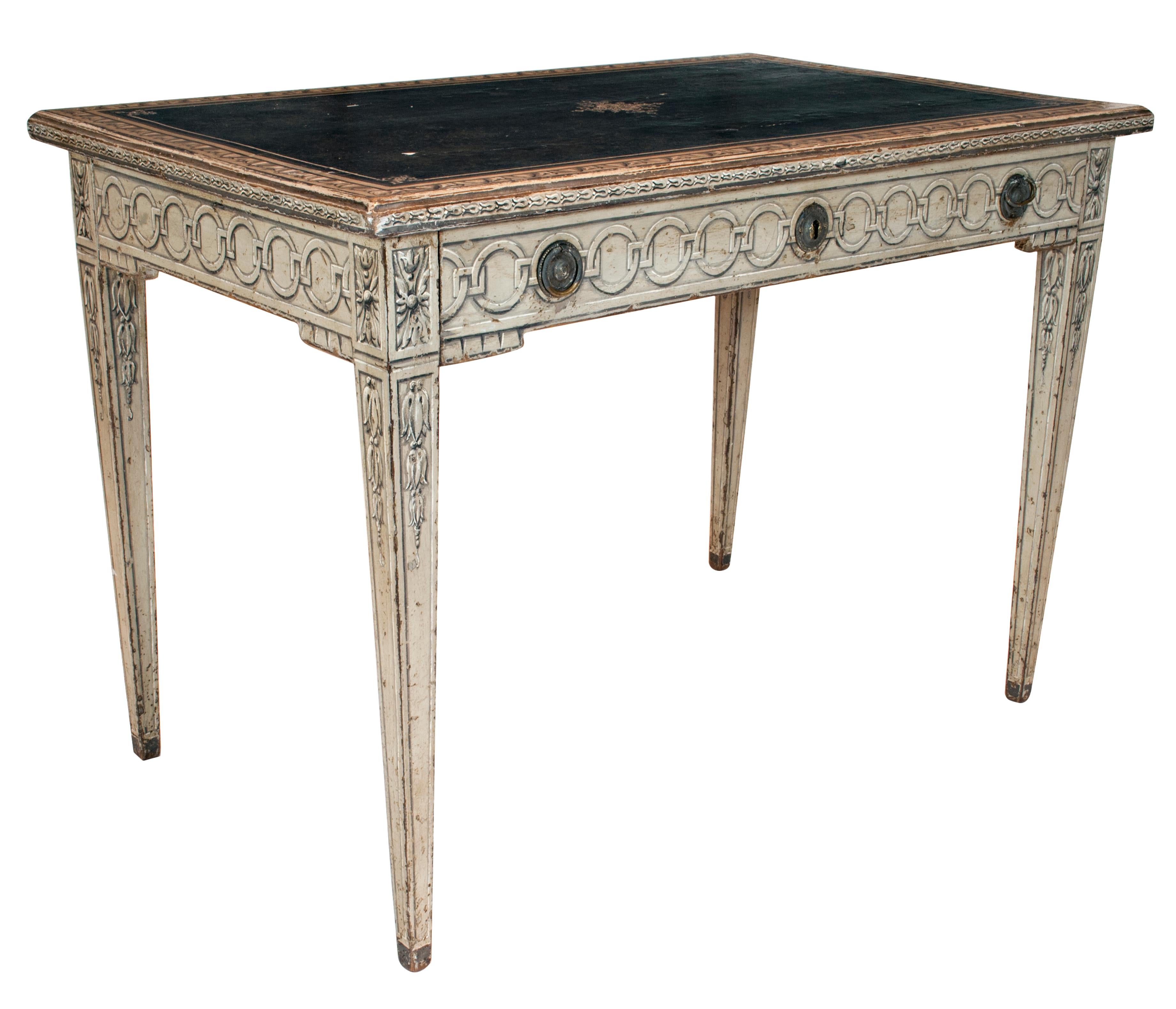 19th Century Desk with Neoclassical Trompe L'Oeil Decor In Good Condition In Palm Beach, FL