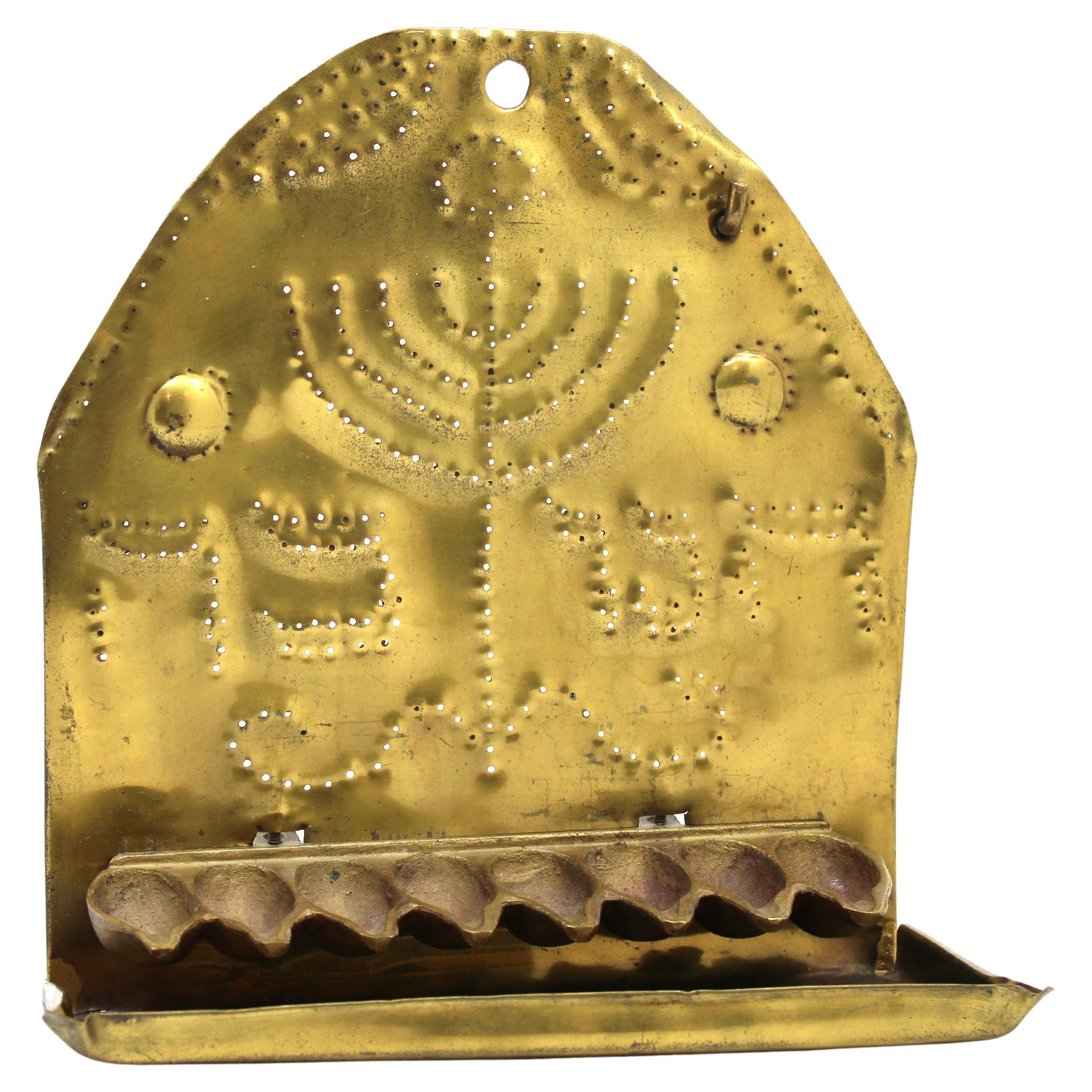 A 19th Century Dutch Brass Hanukkah Lamp