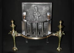 19th Century Dutch Brass & Steel Firegrate