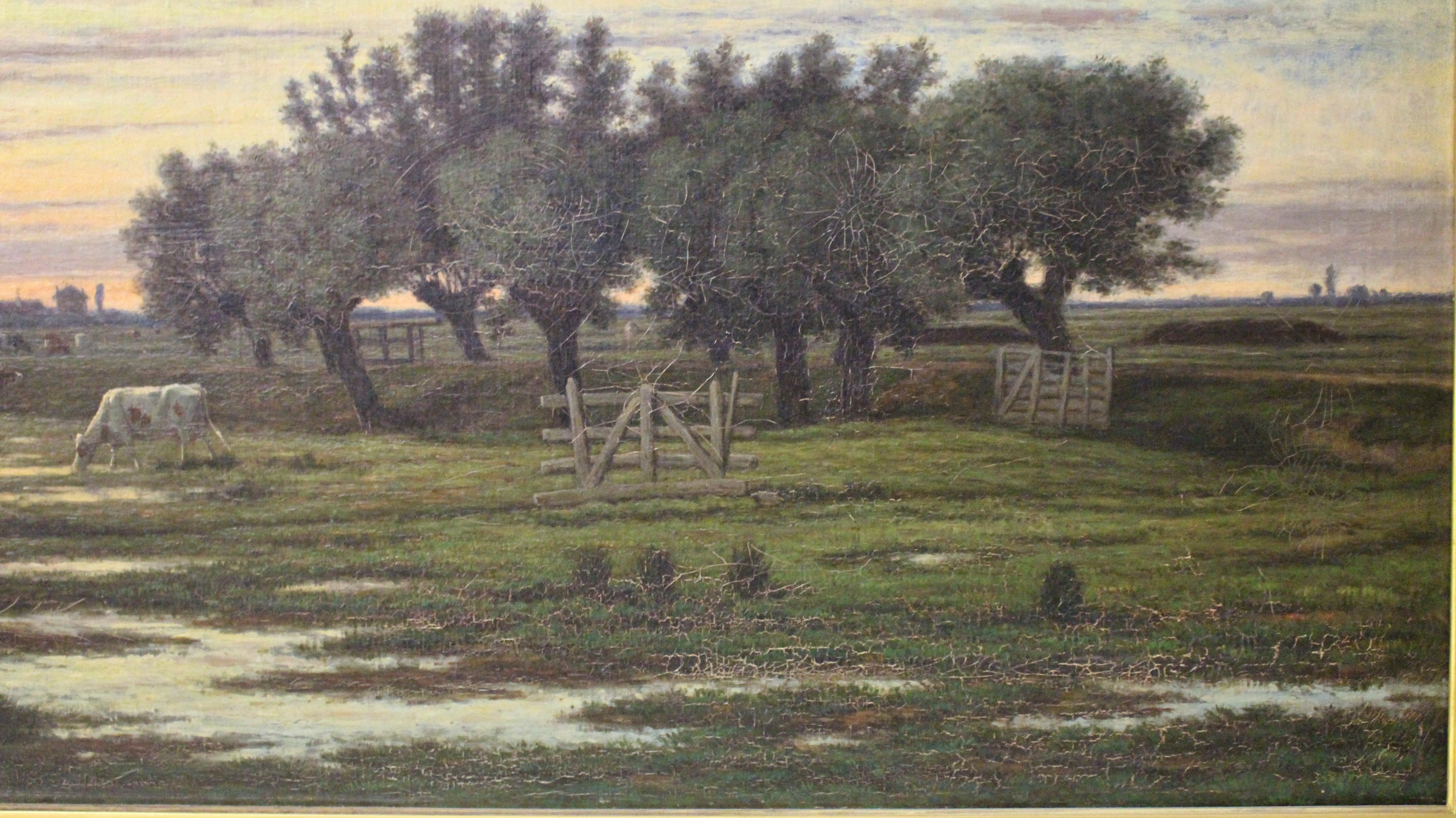 Canvas 19th Century Dutch Bucolic Landscape by Jan Nicholaus Lockhorst