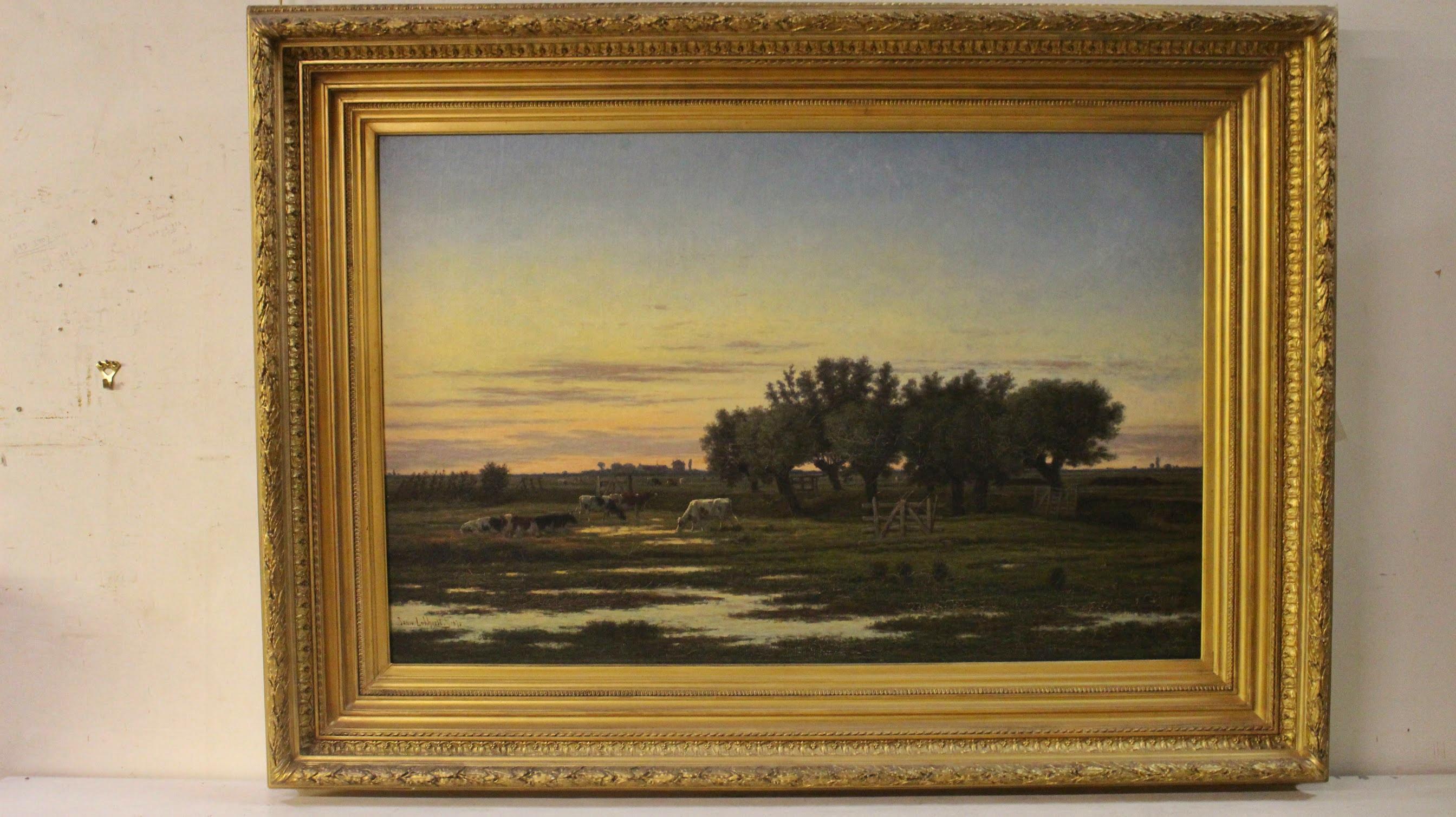 19th Century Dutch Bucolic Landscape by Jan Nicholaus Lockhorst 3