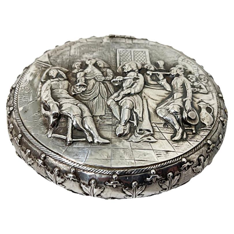 Caja de tabaco de plata holandesa del siglo XIX de J.J. Oosterbaan, Leeuwarden 1842