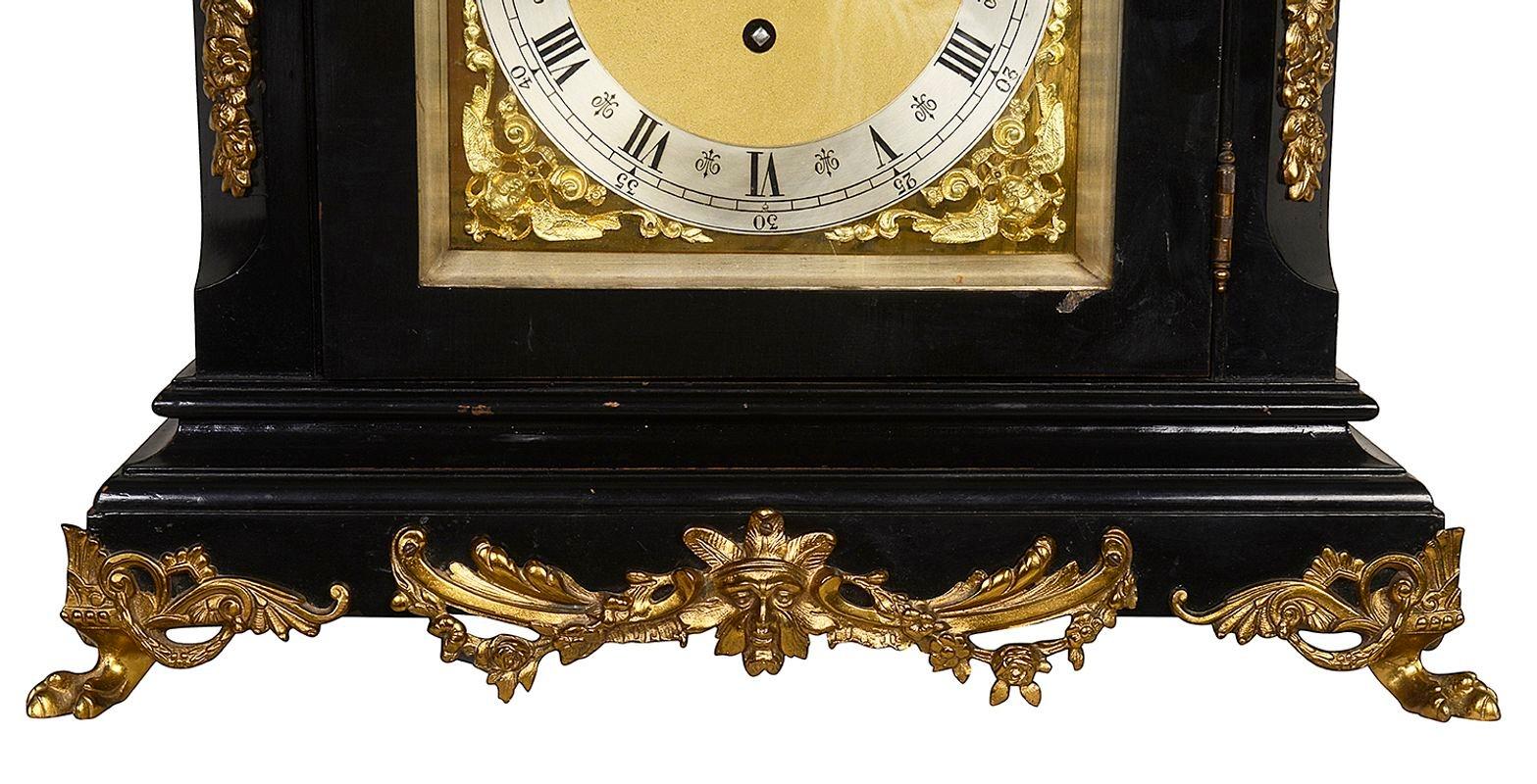 19th Century Ebonized Westminster Chiming Mantel Clock In Good Condition For Sale In Brighton, Sussex