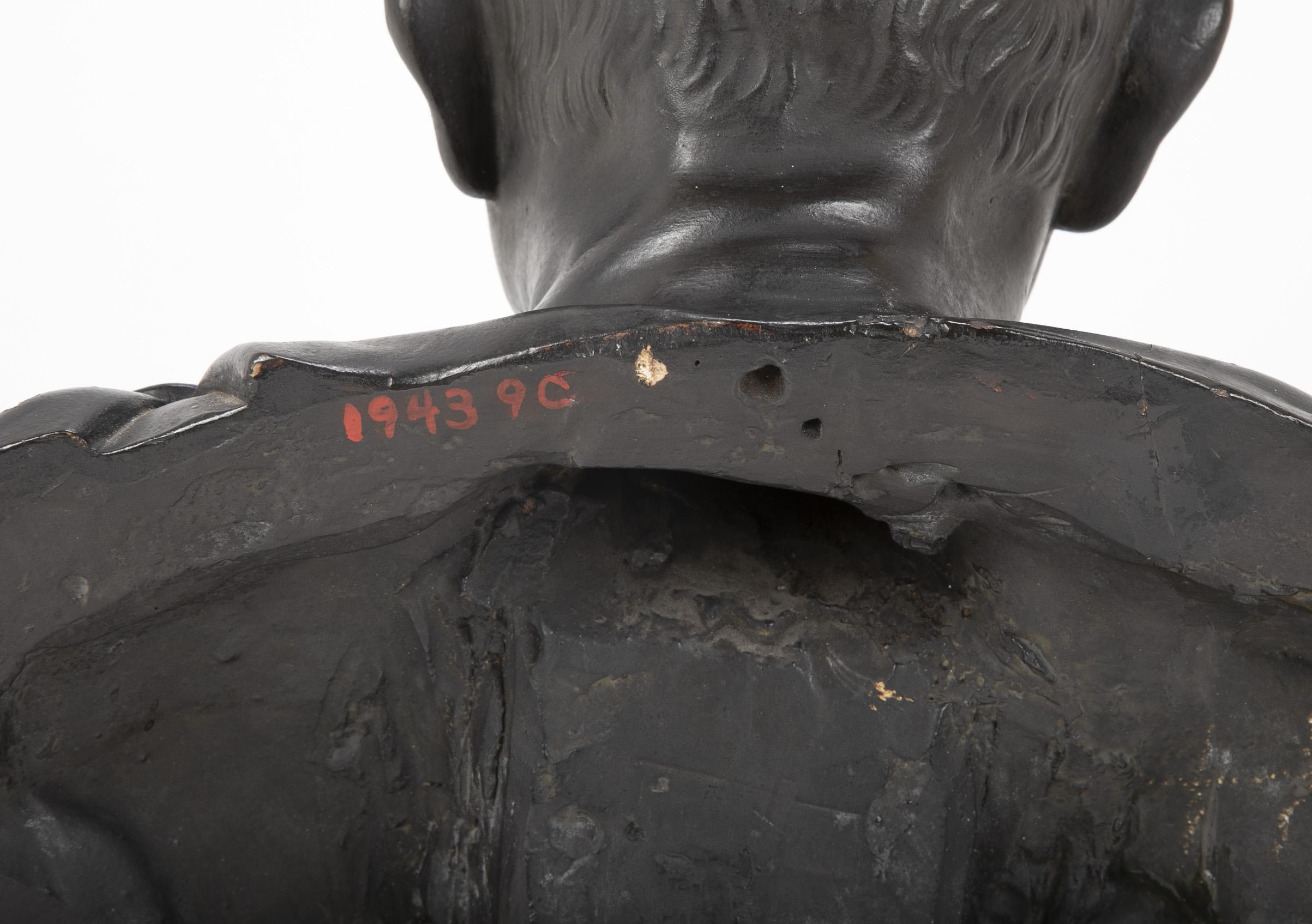 Buste de Marcus Tulles Cicero du 19ème siècle en plâtre ébénisé en vente 5