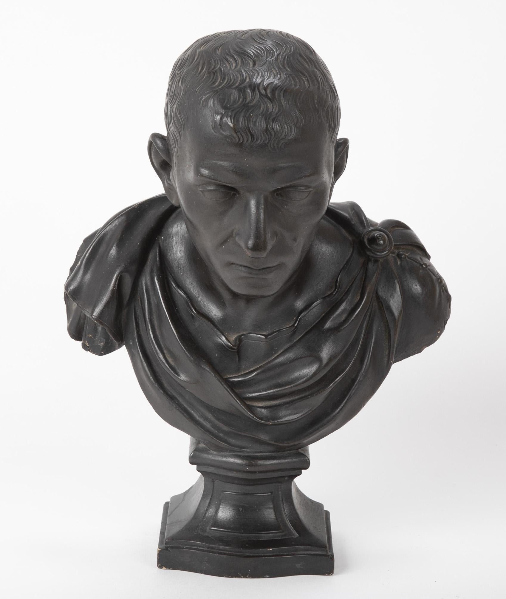 A Bust of Marcus Tulles Cicero, Roman Consul in 63 B.C. completed in ebonized plaster, circa 1880.

Marcus Tullius Cicero was a Roman statesman, orator, lawyer and philosopher, who served as consul in the year 63 BC. He came from a wealthy