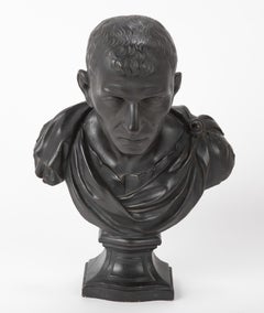 19th Century Ebonized Plaster Bust of Marcus Tulles Cicero
