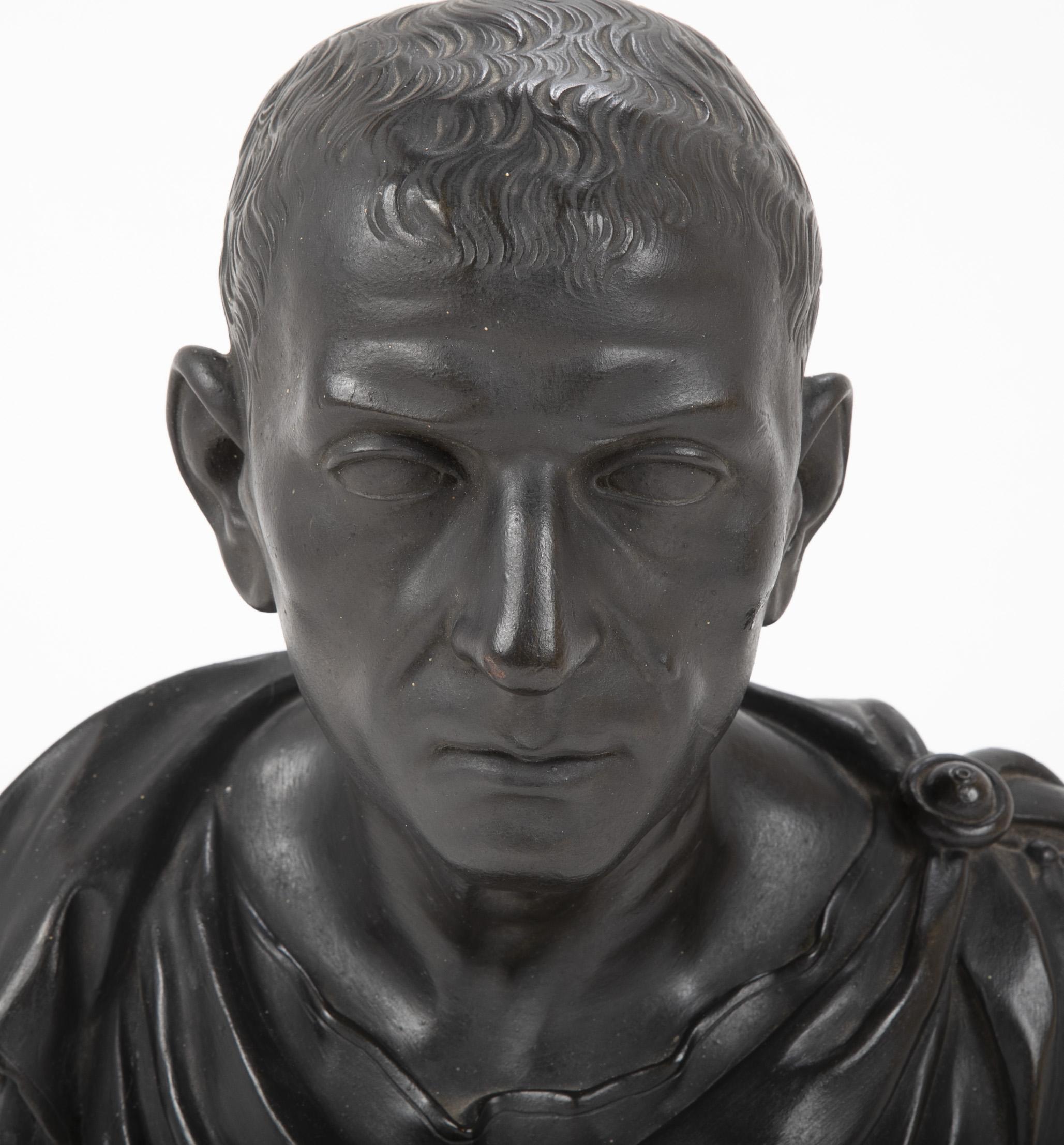 Romain classique Buste de Marcus Tulles Cicero du 19ème siècle en plâtre ébénisé en vente
