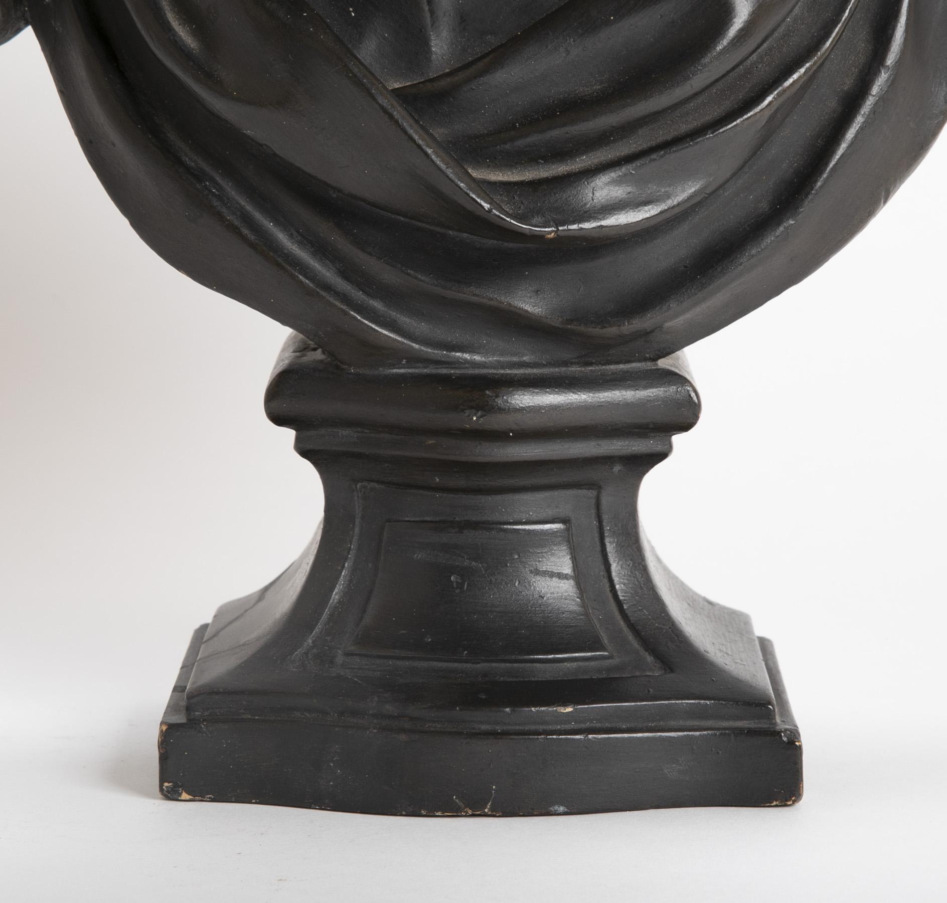 19th Century Ebonized Plaster Bust of Marcus Tulles Cicero For Sale 3