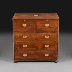 A 19th Century English Camphorwood and Brass Campaign Chest