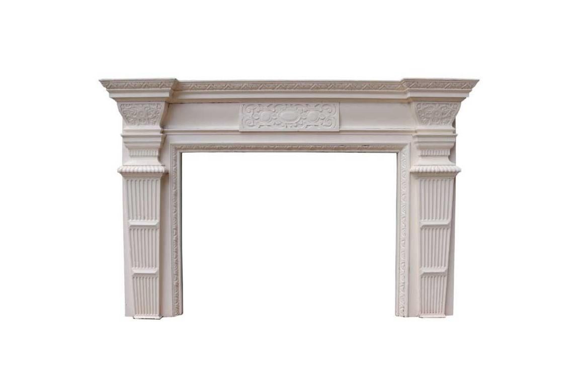 An antique, Jacobean style fireplace. Reclaimed from a property in Surrey. Wear consistent with age and use. Minor Losses, scuffs, and scratches.

Additional dimensions:

Opening height 98 cm

Opening width 127 cm

Width between outside of