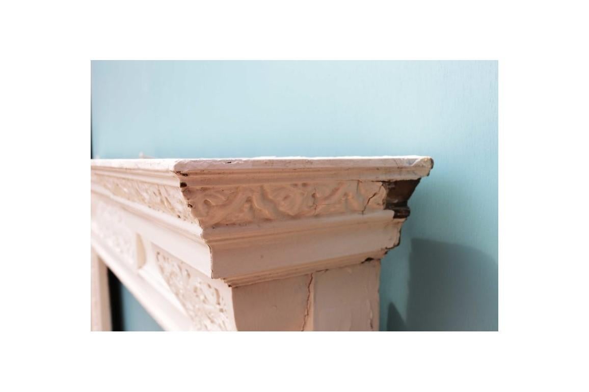 Gesso 19th Century English Fire Mantel For Sale