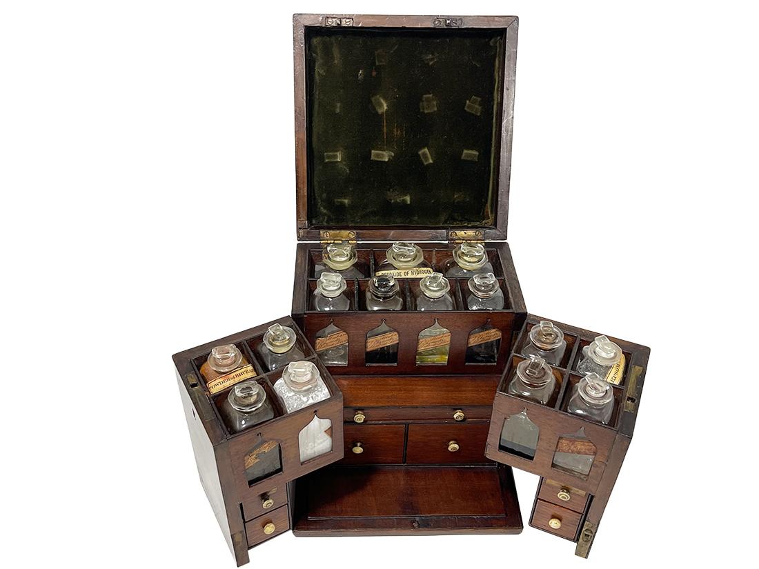 19th Century English Medicine Chest by Clay and Abraham, Liverpool For Sale 4