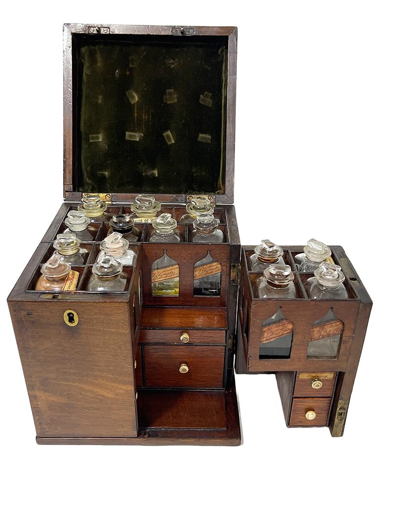 Brass 19th Century English Medicine Chest by Clay and Abraham, Liverpool For Sale