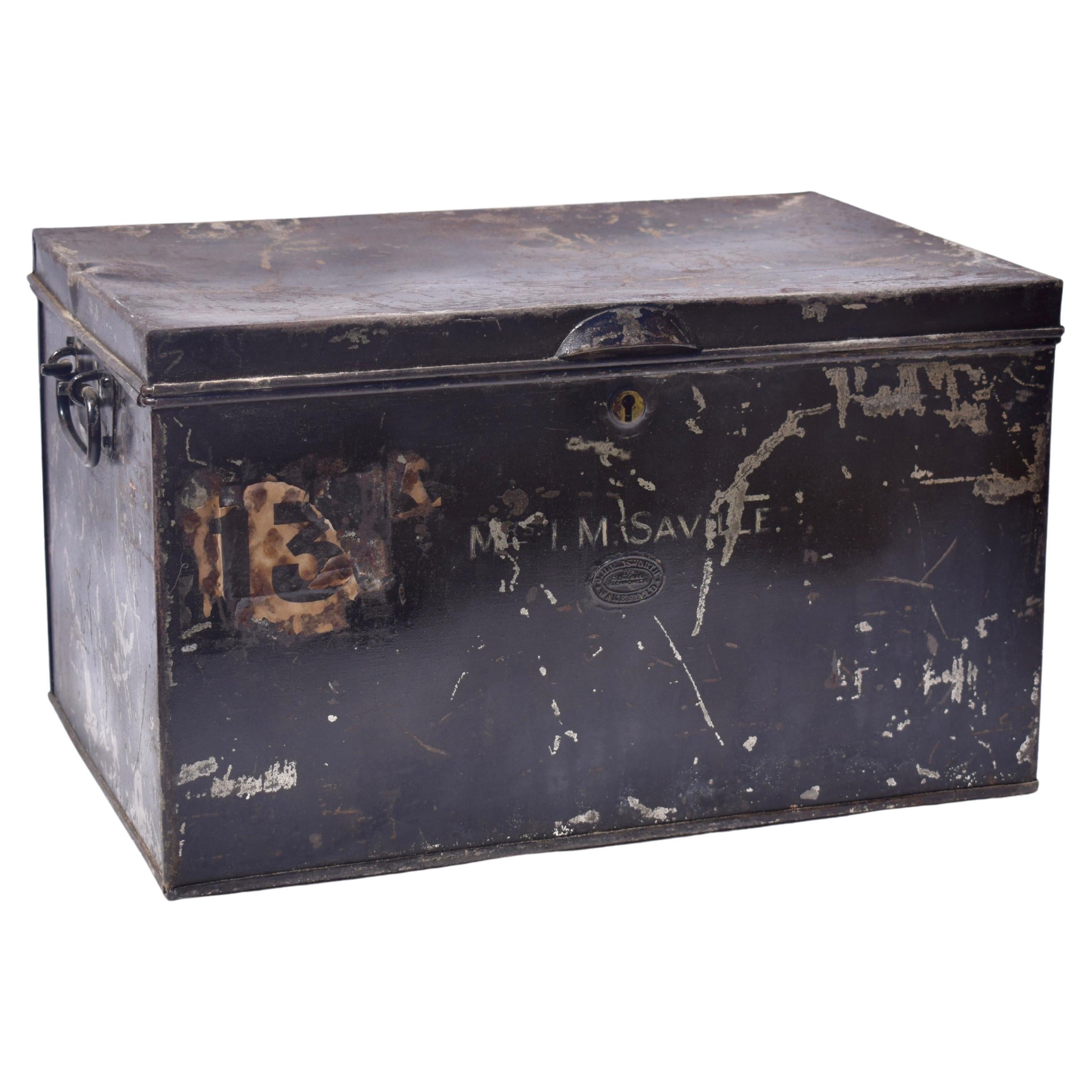19th Century English Metal Deed´s Box