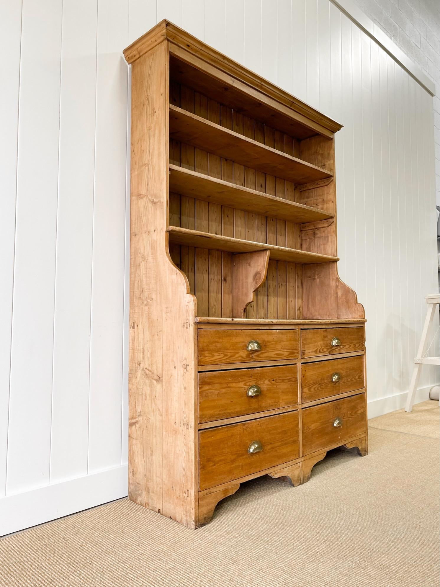 A 19th Century English Pine Bookcase Cupboard or Hutch 13