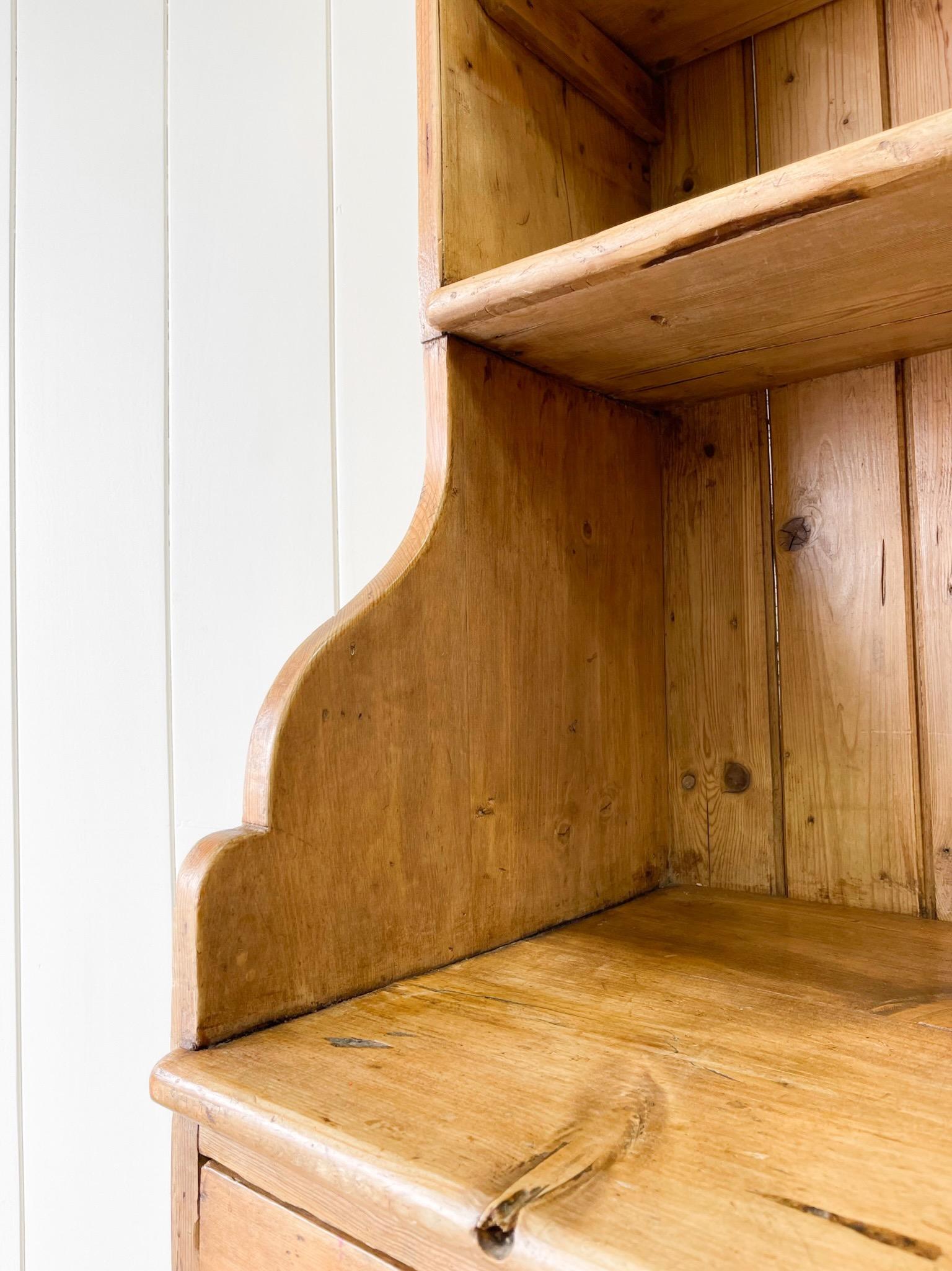 A 19th Century English Pine Bookcase Cupboard or Hutch 4