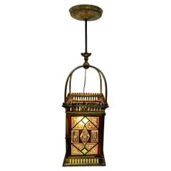 A 19th Century English stained glass Lantern