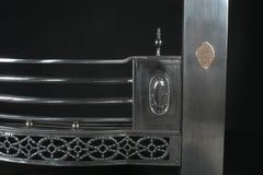 19th Century English Steel Register Grate with Gunmetal Detailing
