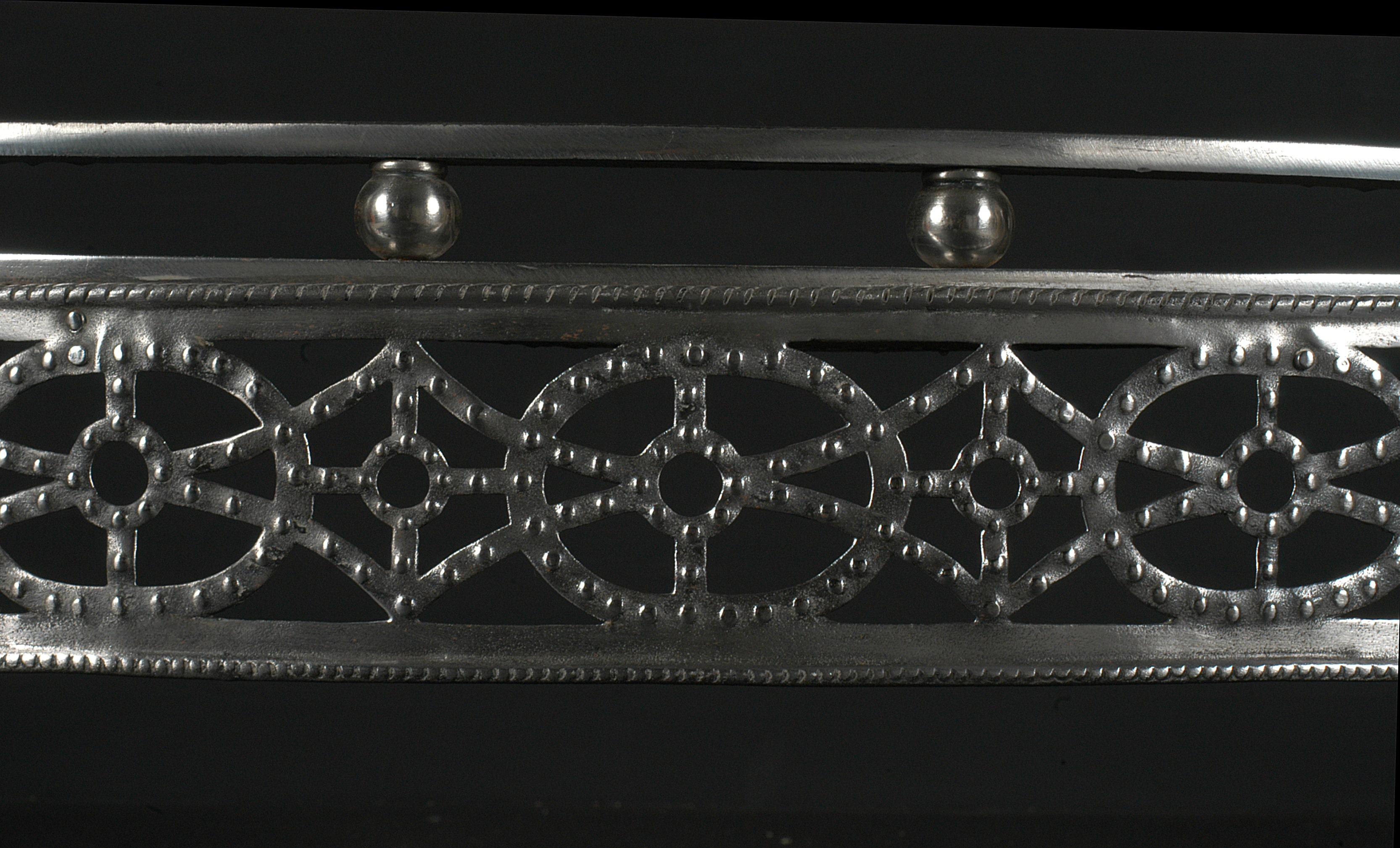 Georgian 19th Century English Steel Register Grate with Gunmetal Detailing For Sale