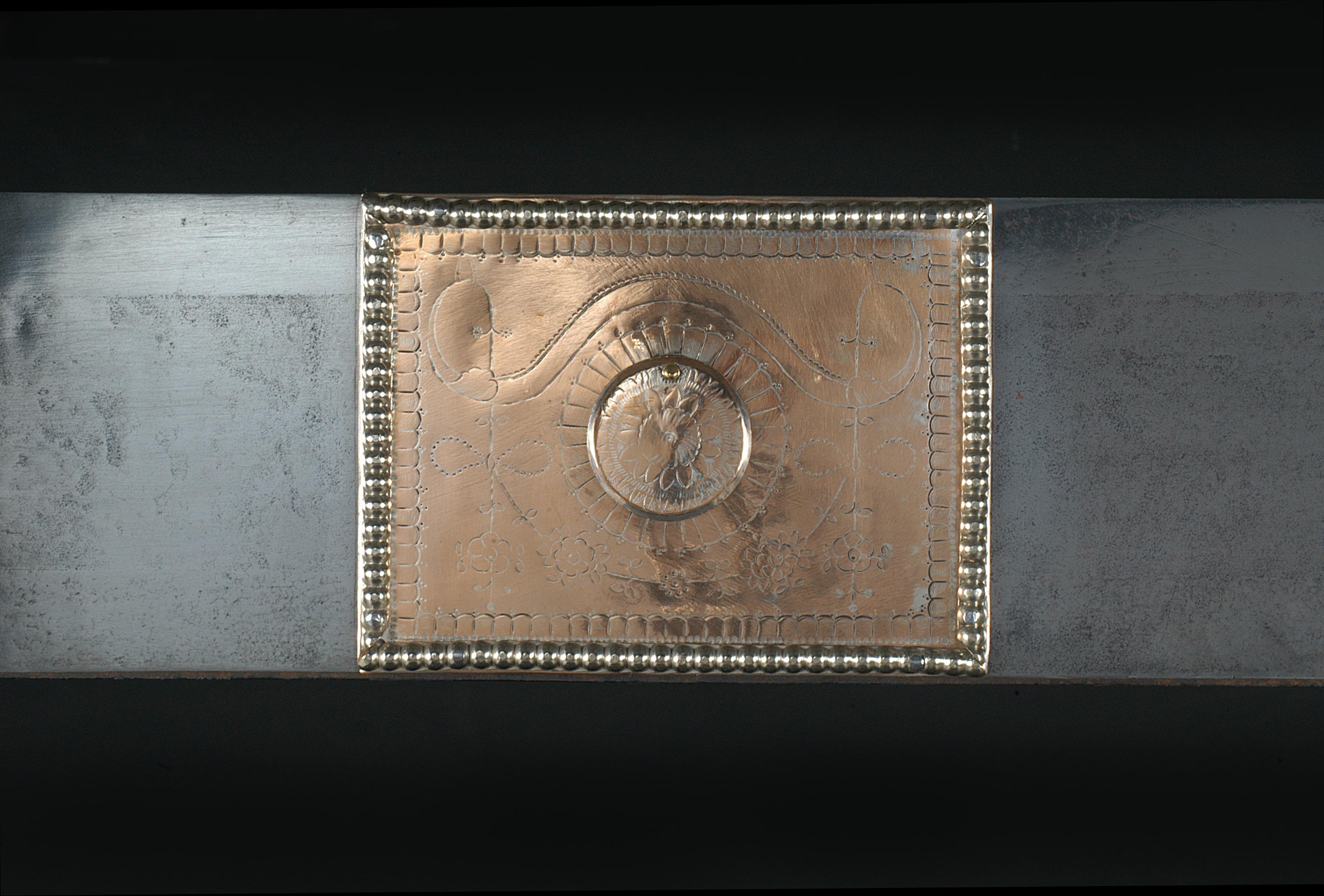 Anglais grille de registre en acier du 19ème siècle avec détails en bronze en vente