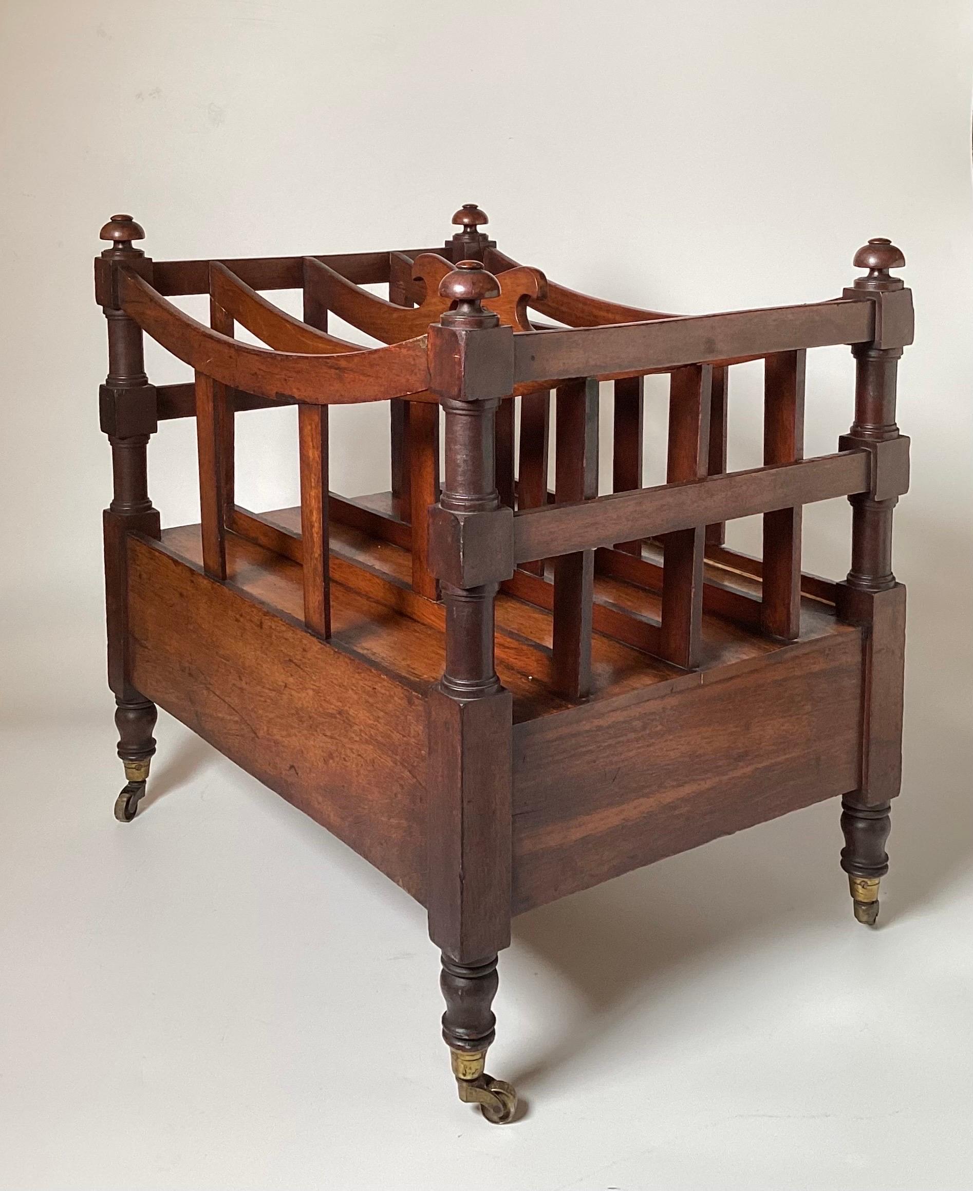 Late 19th Century A 19th Century English Walnut Canterbury Stand with Handle For Sale