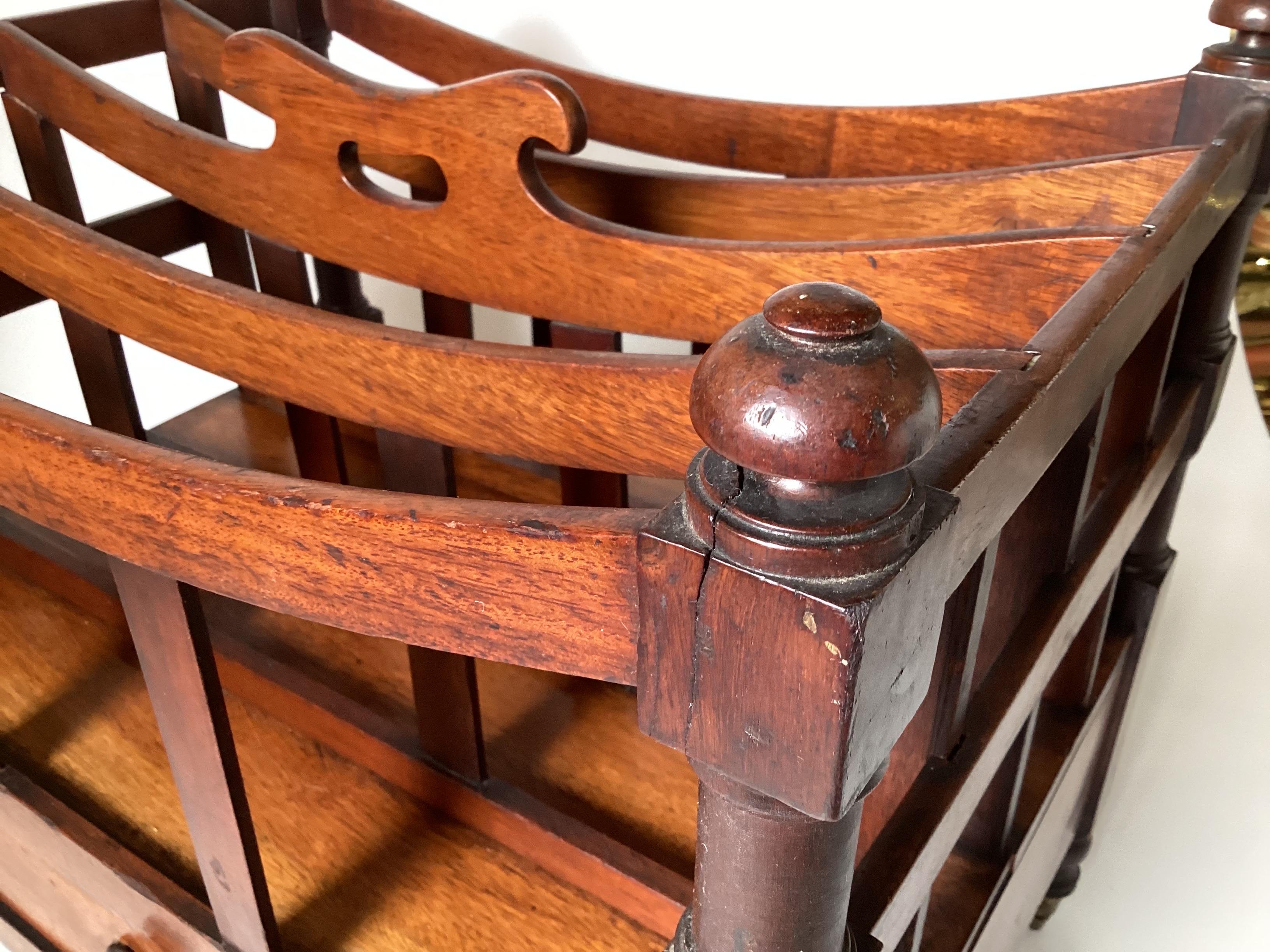 A 19th Century English Walnut Canterbury Stand with Handle For Sale 2