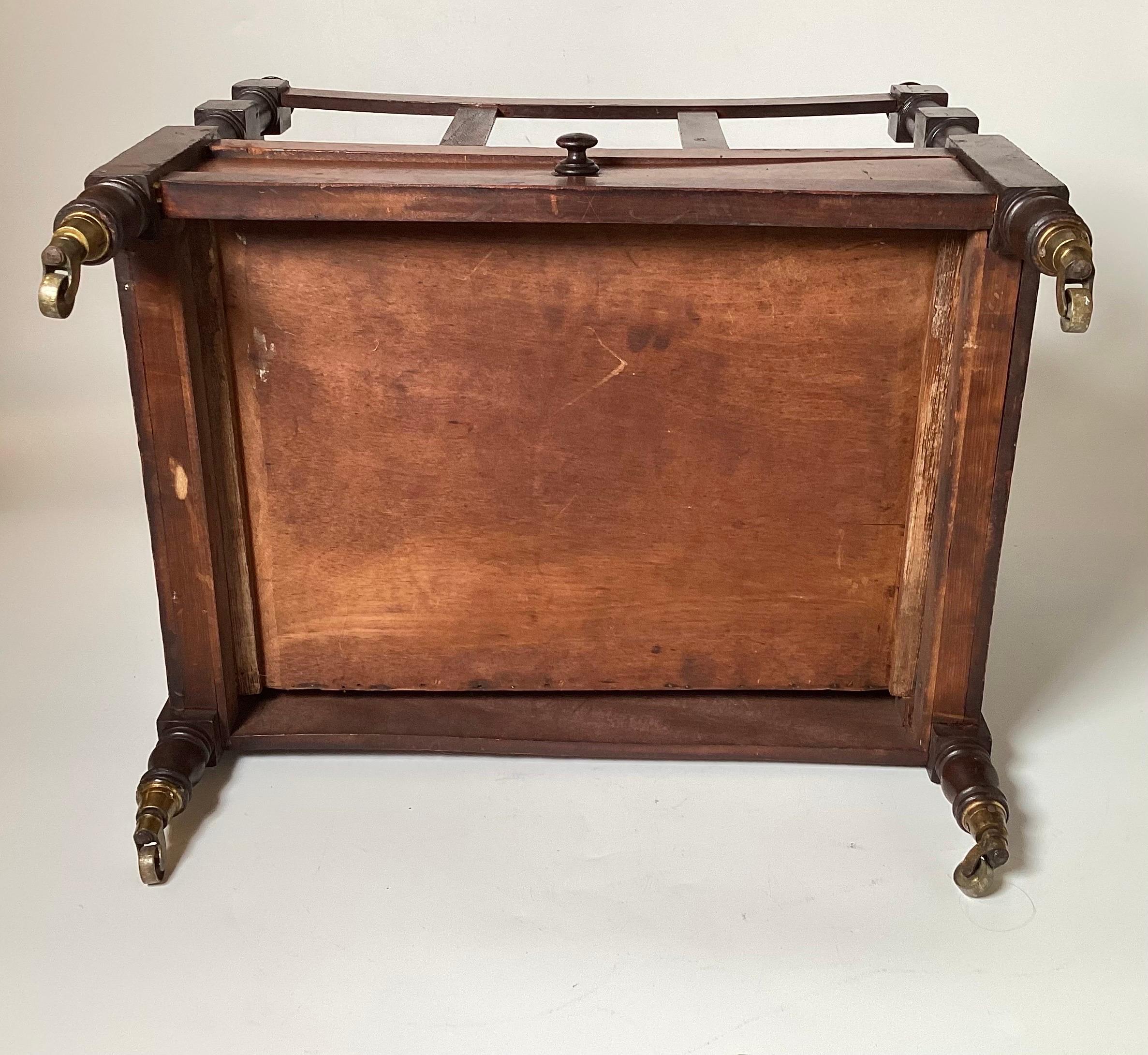 A 19th Century English Walnut Canterbury Stand with Handle For Sale 4