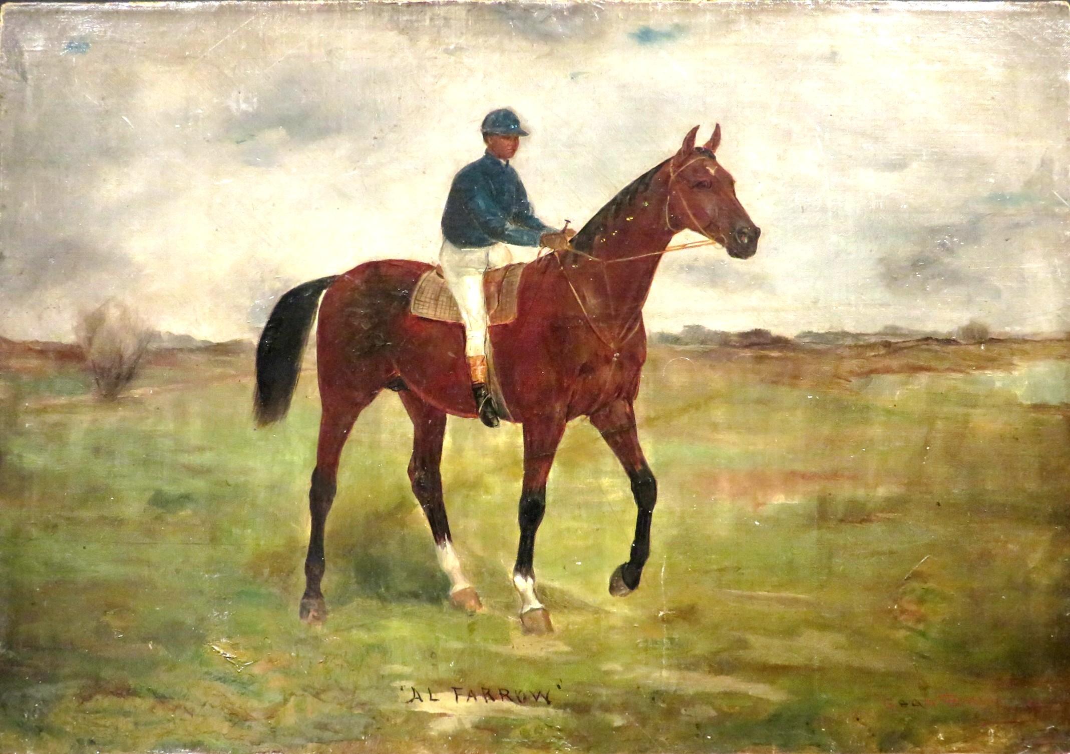 Sporting Art A 19th Century Equestrian Sporting Painting Titled 'Al Farrow' by Gean Smith For Sale
