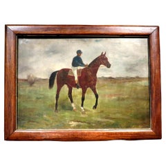 Antique A 19th Century Equestrian Sporting Painting Titled 'Al Farrow' by Gean Smith
