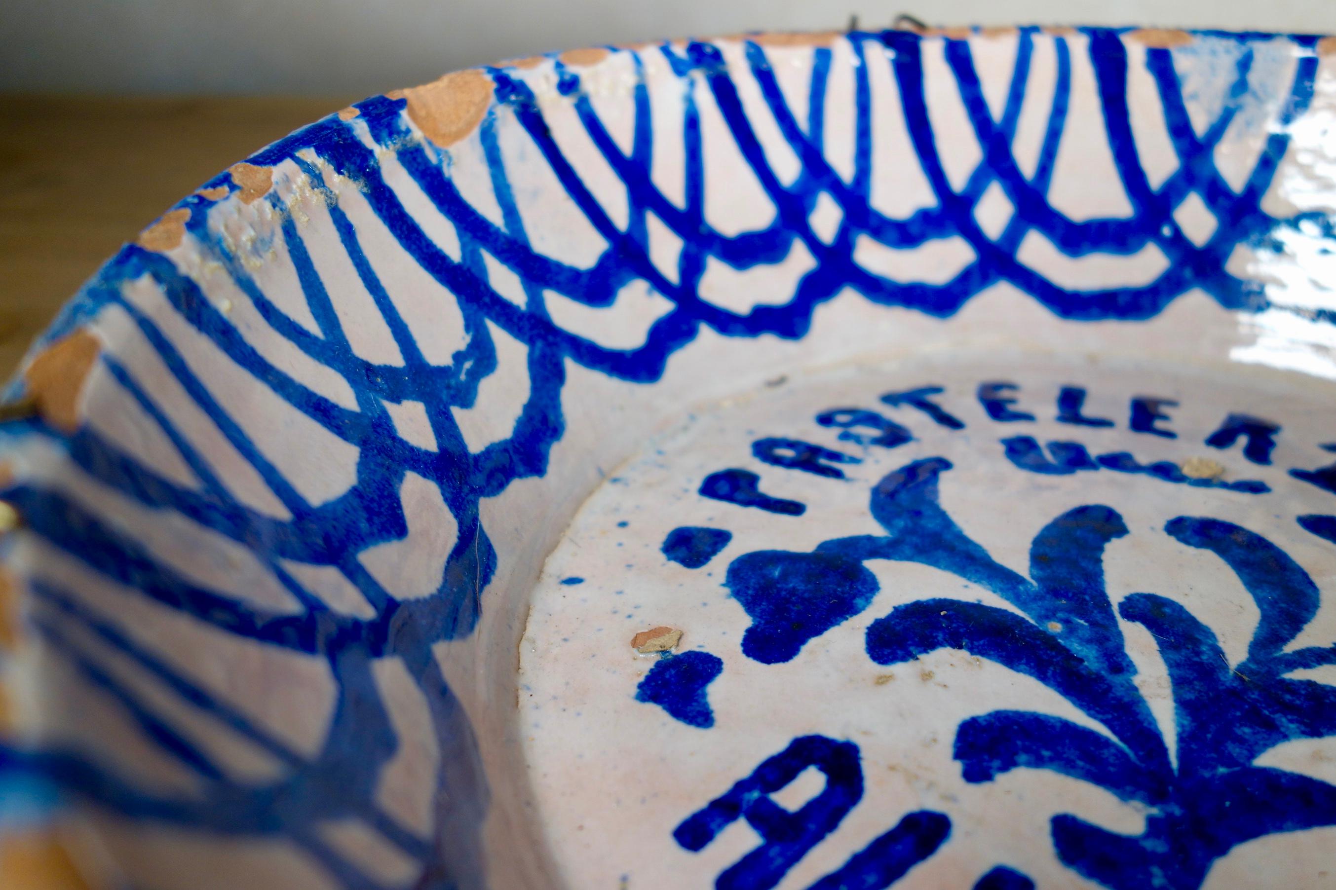 19th Century Fajalauza Spanish Ceramic Bowl Blue and White 8