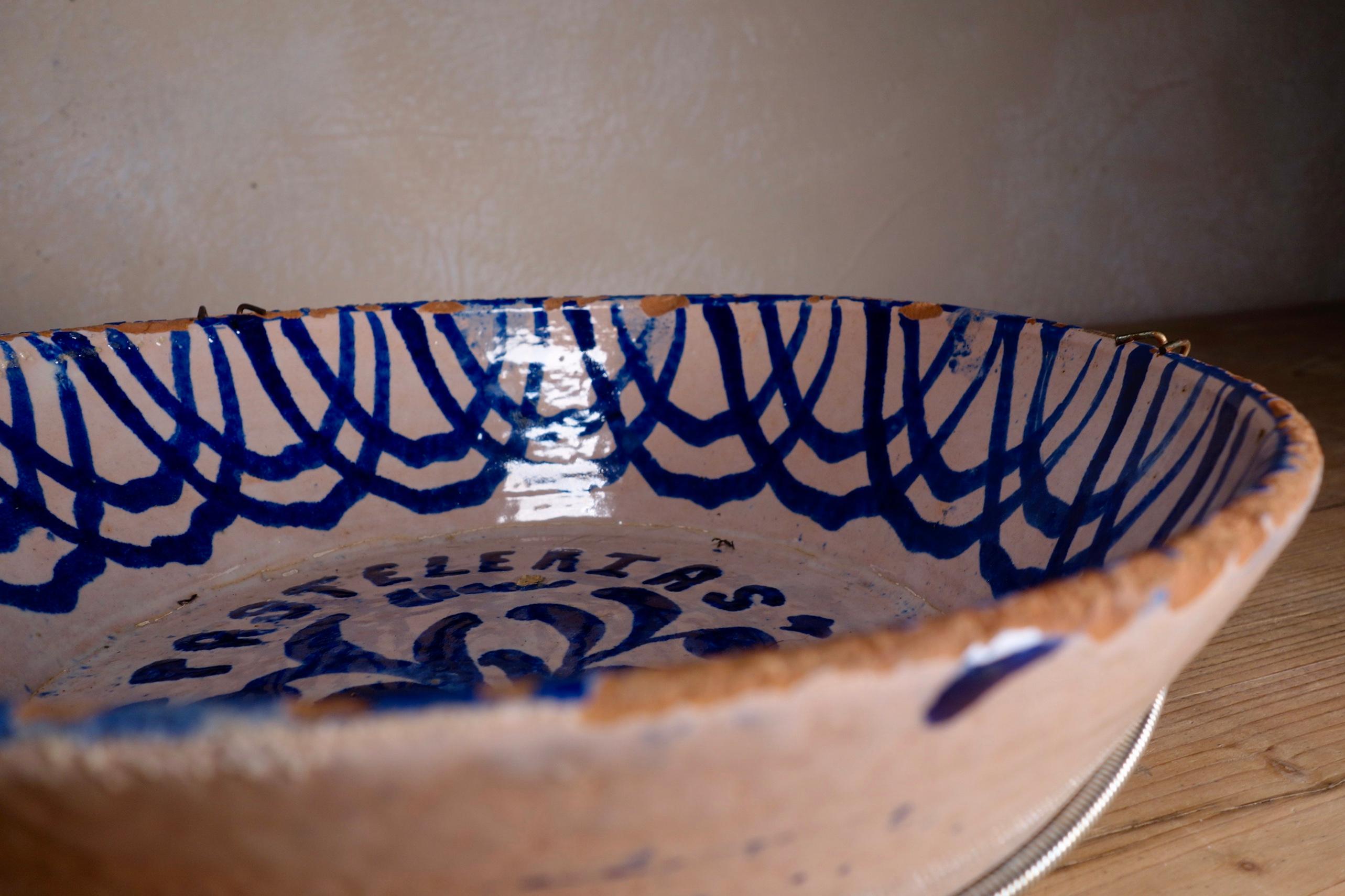 19th Century Fajalauza Spanish Ceramic Bowl Blue and White 1