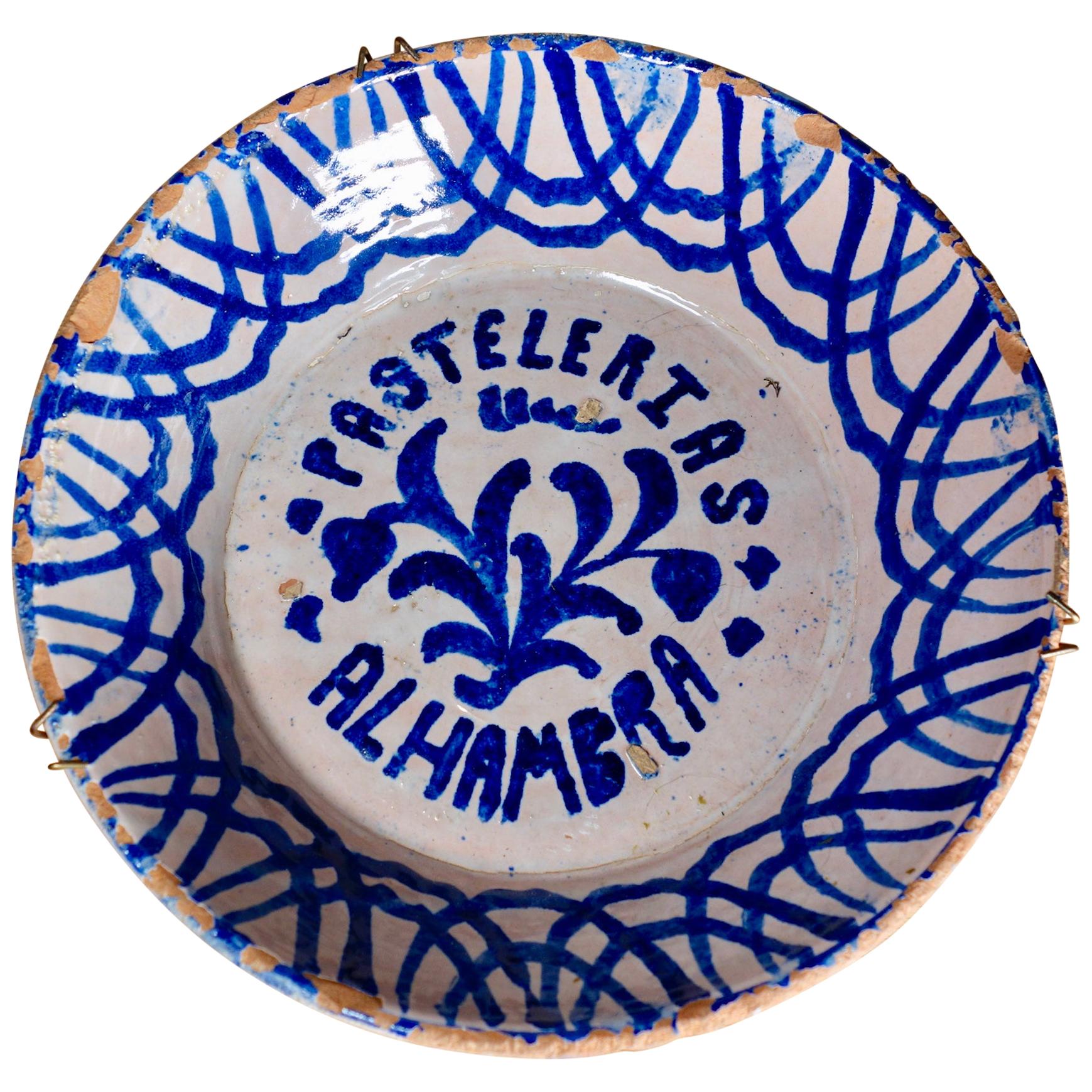 19th Century Fajalauza Spanish Ceramic Bowl Blue and White