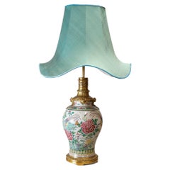 A 19th Century famille rose porcelain vase fitted as a lamp