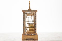 19th Century Fine 8 Day French Brass & Champlevé Timepiece Carriage Clock