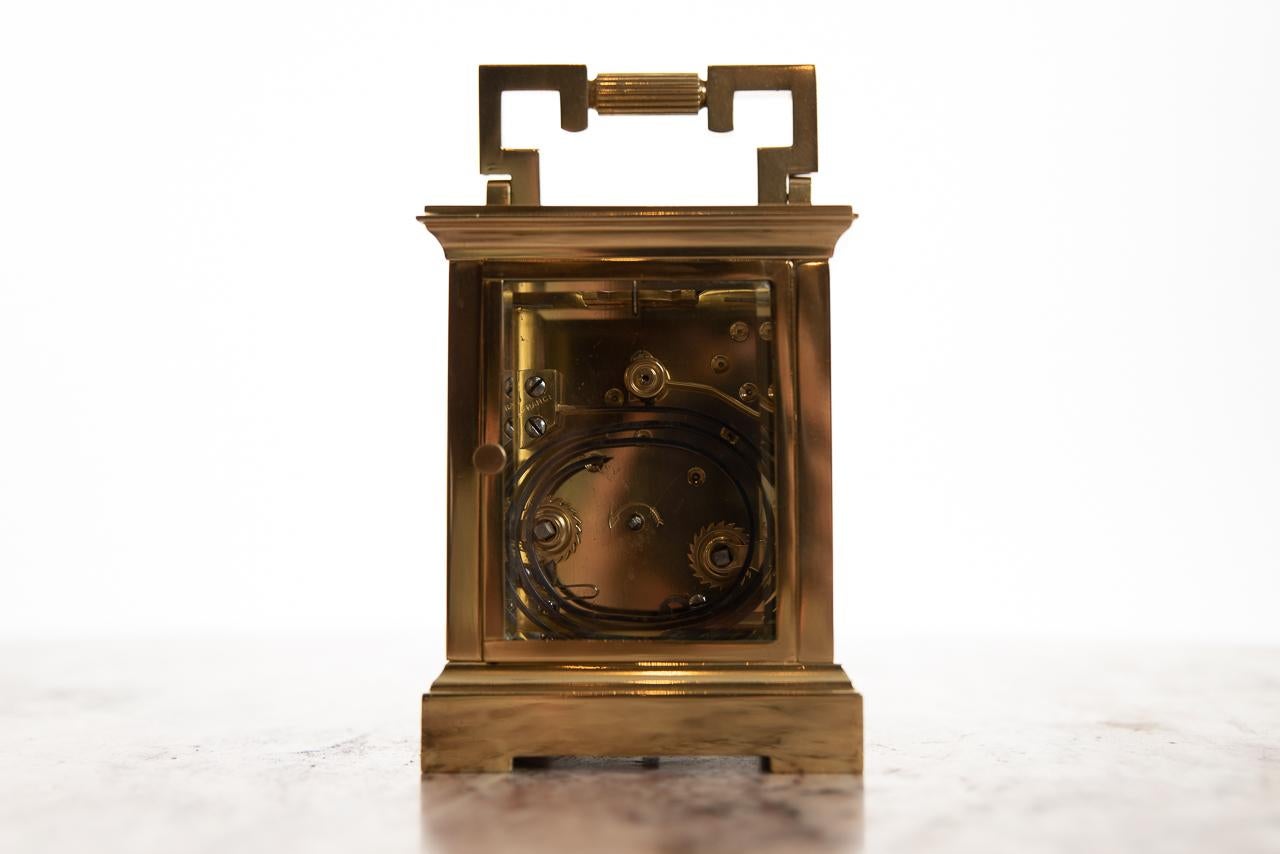 Late Victorian 19th Century Fine 8 Day Striking French Brass Carriage Clock For Sale