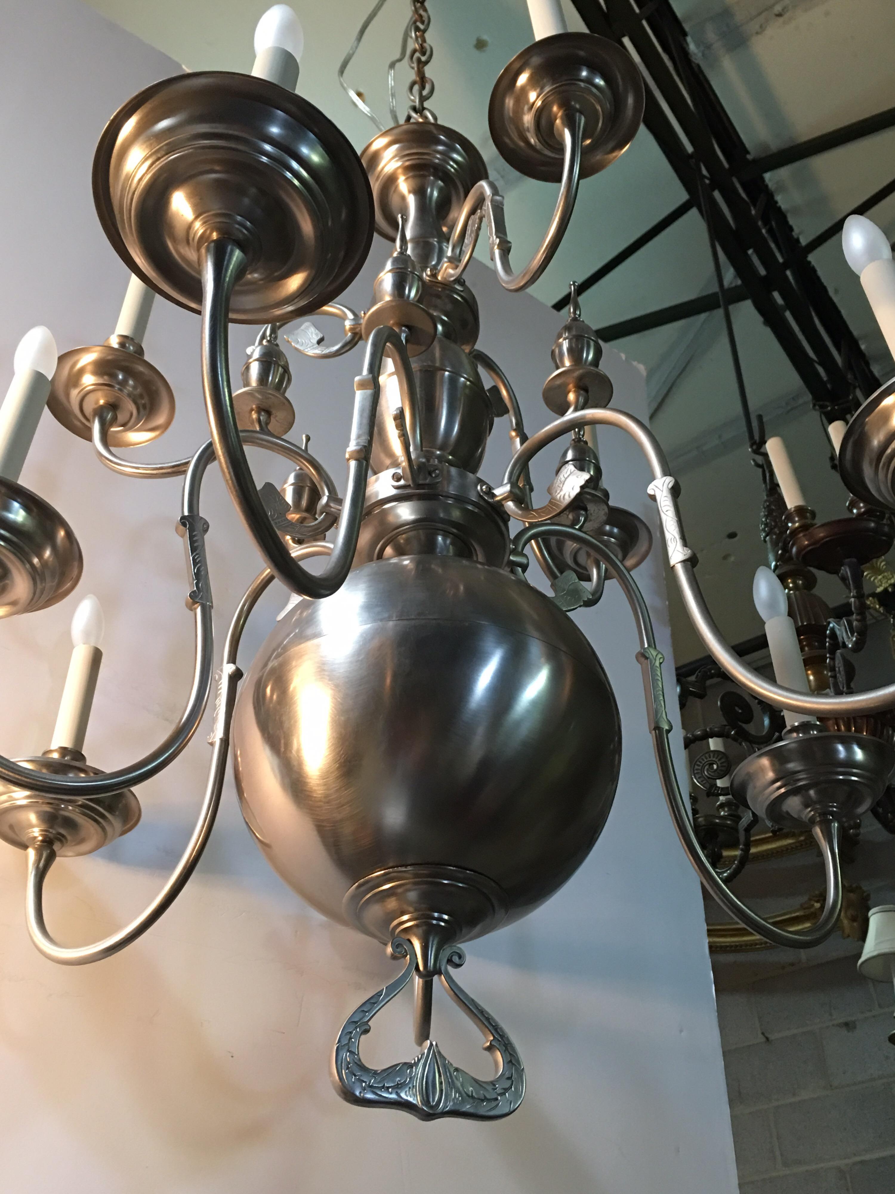 19th Century Flemish Chandelier With A Pewter Finish For Sale At 1stdibs