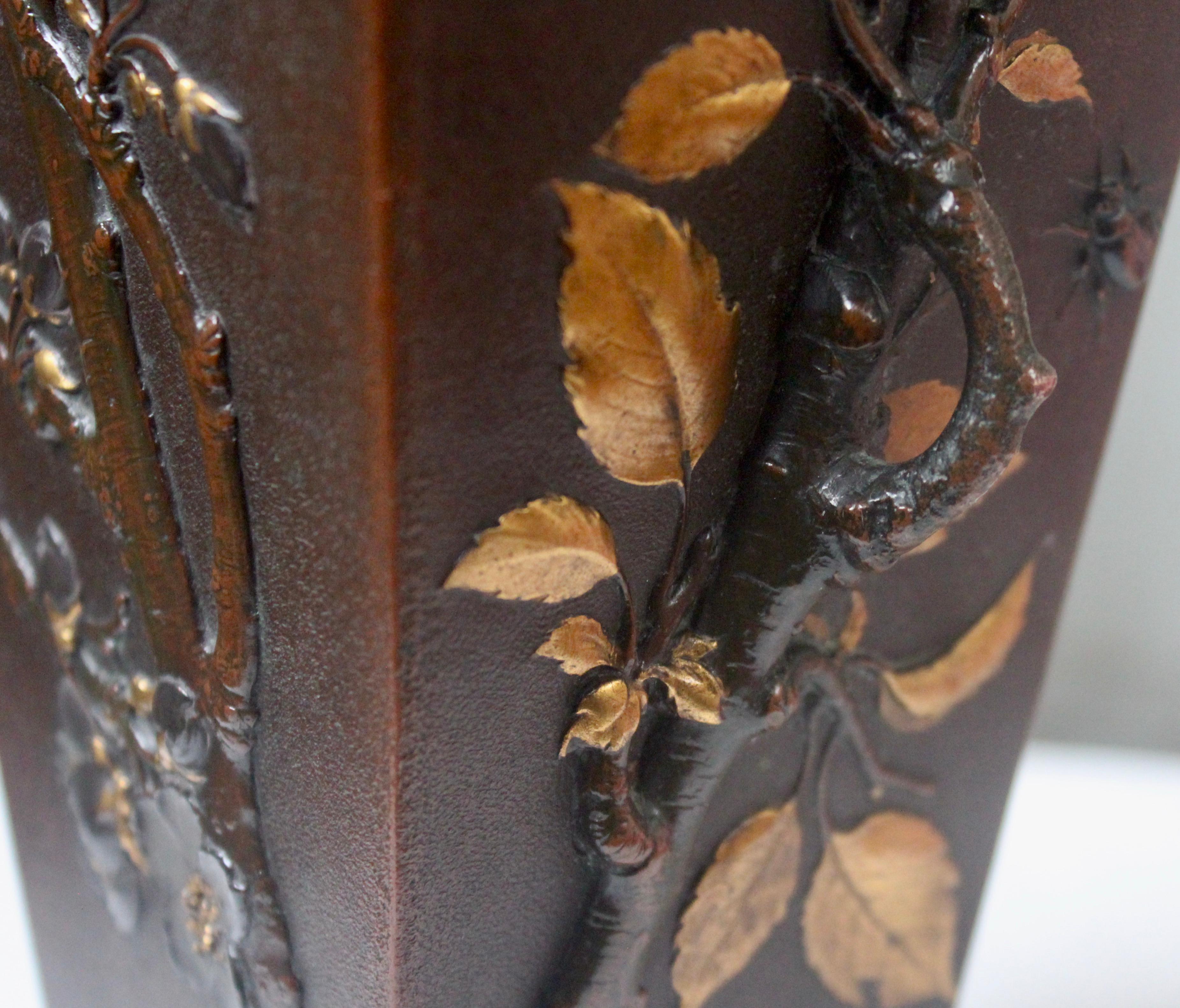 19th Century French Art Nouveau Japonisme Bronze Vase by Léopold Oudry 6