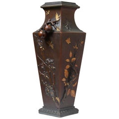 19th Century French Art Nouveau Japonisme Bronze Vase by Léopold Oudry