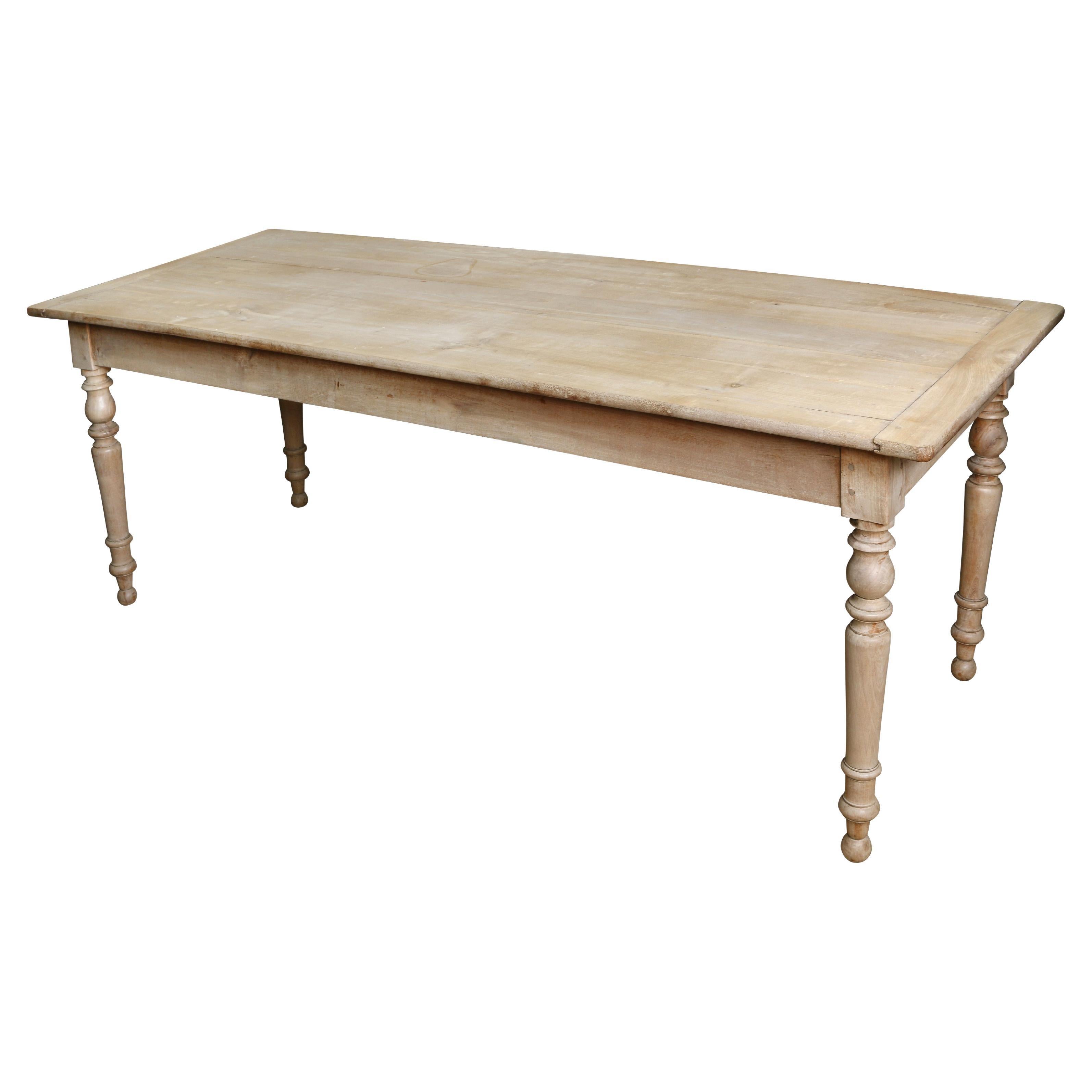 19th Century French Bleached Dining Table