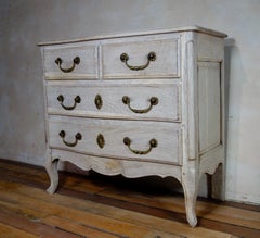 19th Century French Bleached Oak Serpentine Commode Chest of Drawers