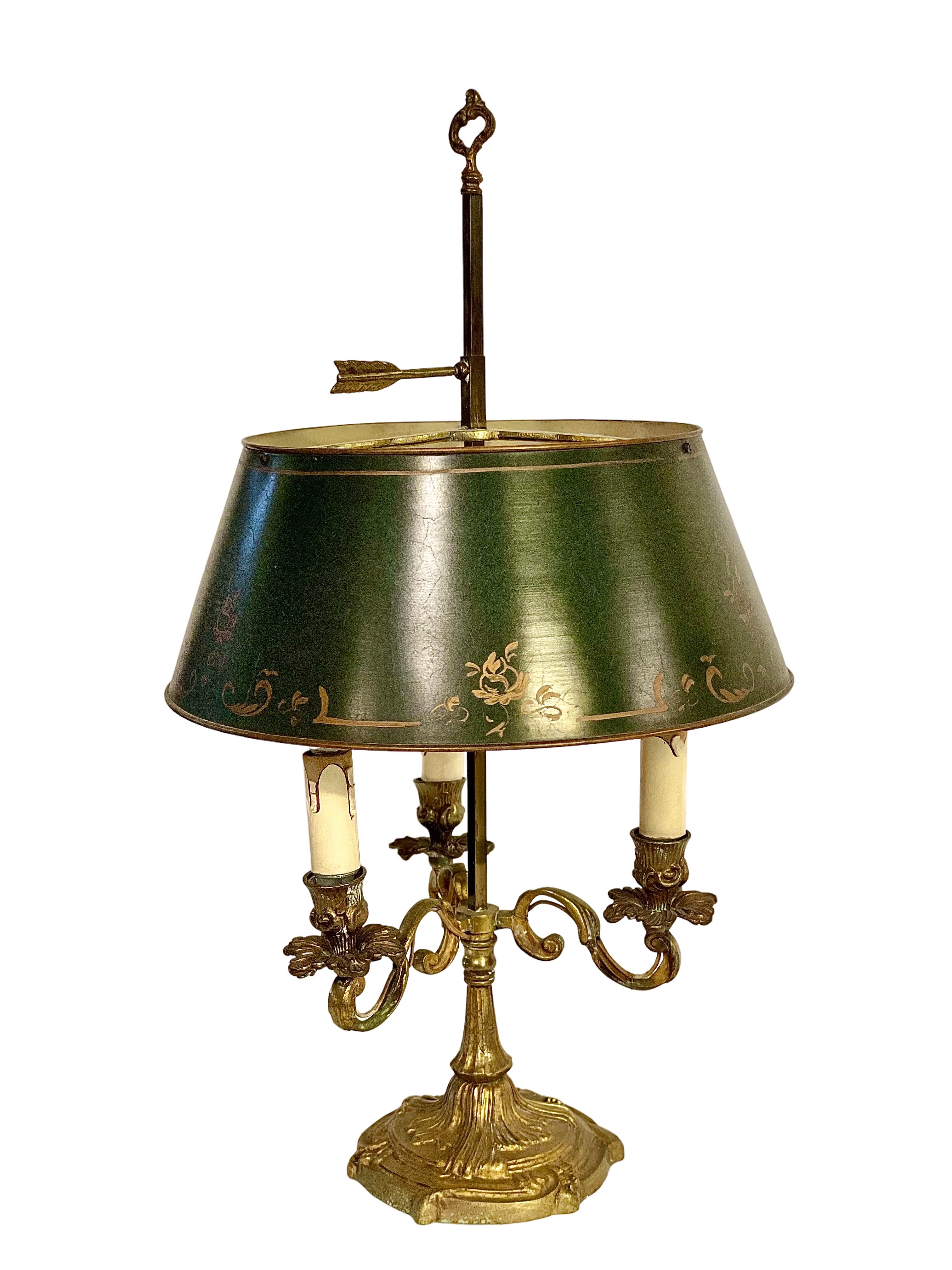 Empire 19th Century French Bouillotte Table Lamp For Sale