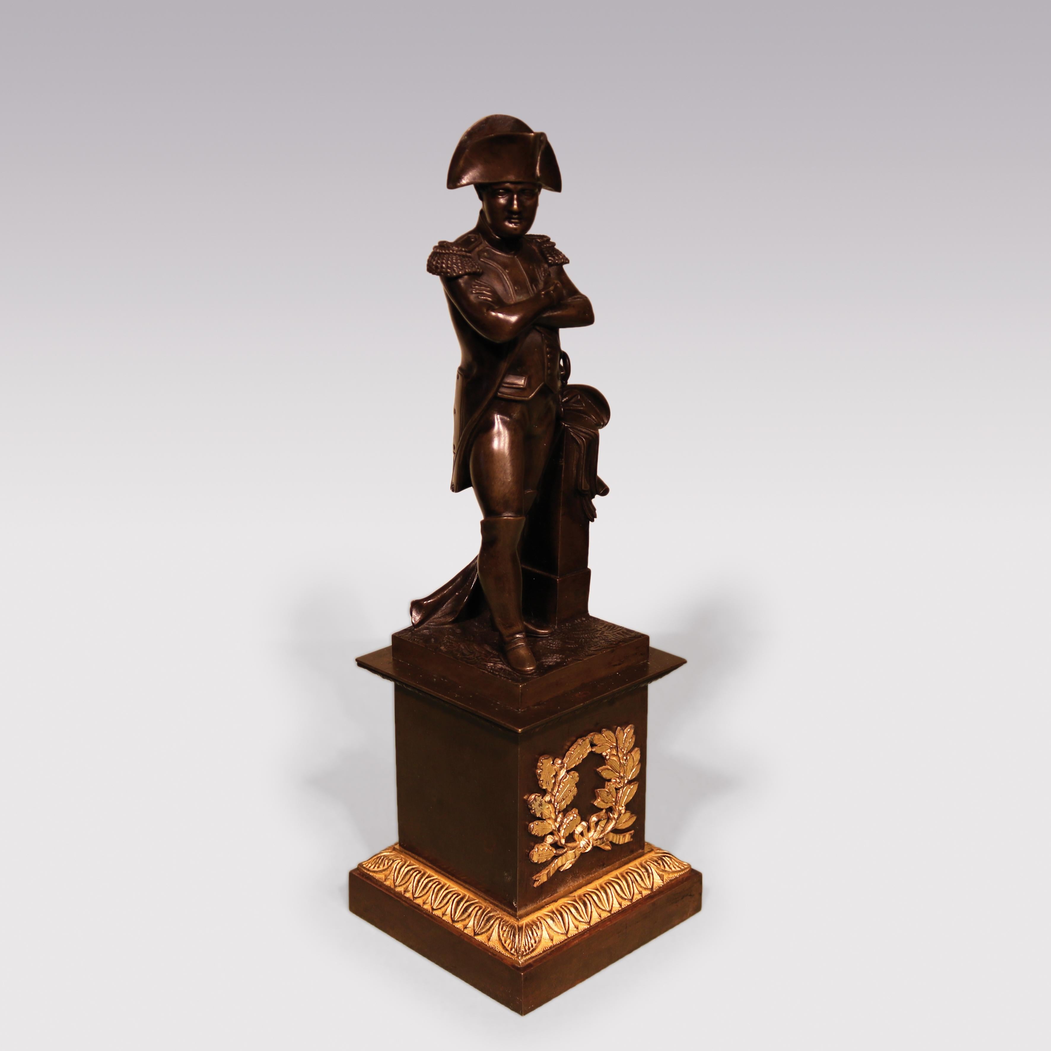 Empire 19th Century French Bronze Figure of Napoleon For Sale