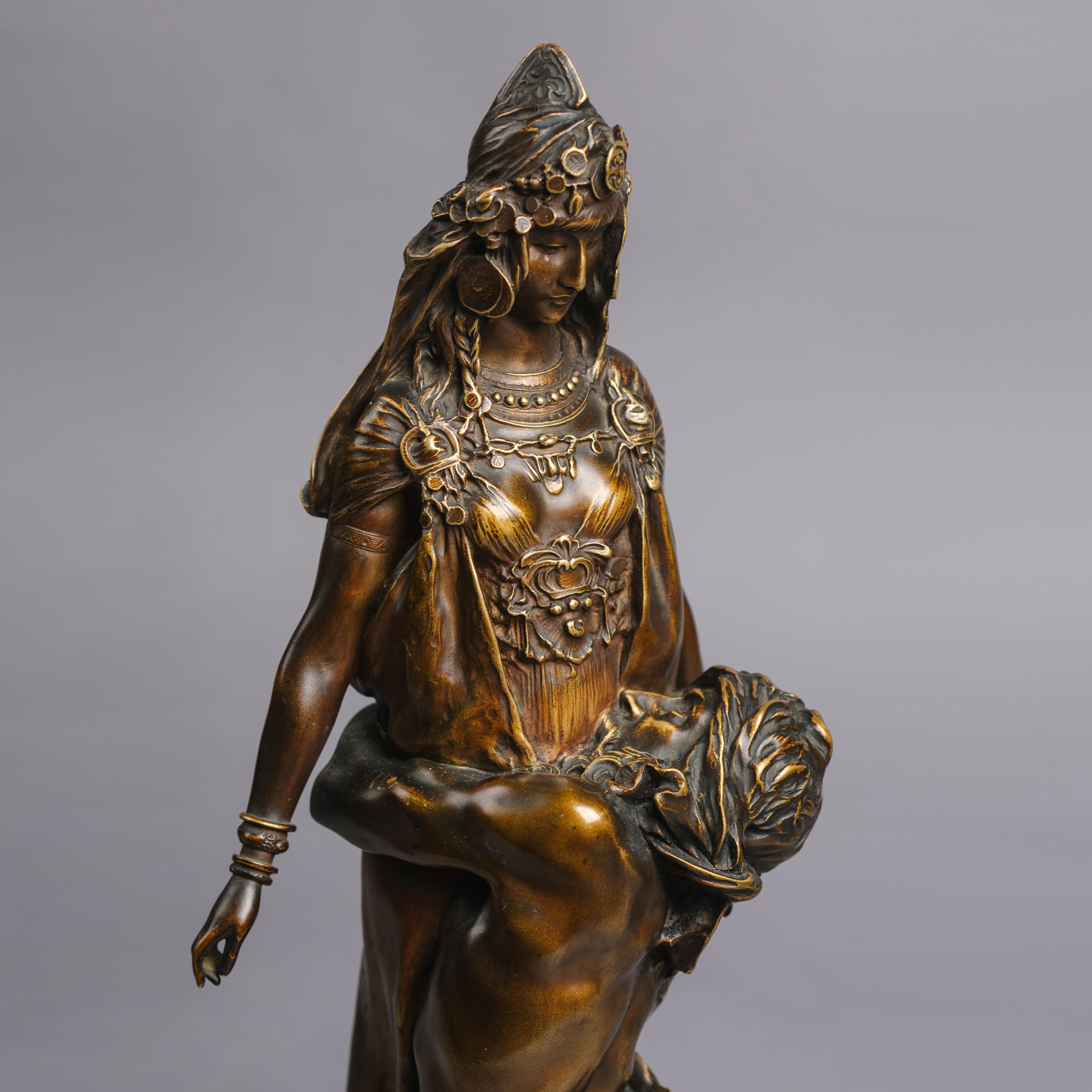 Early 20th Century 19th Century French Bronze Group ‘Carthage’ by Theodore Riviere For Sale