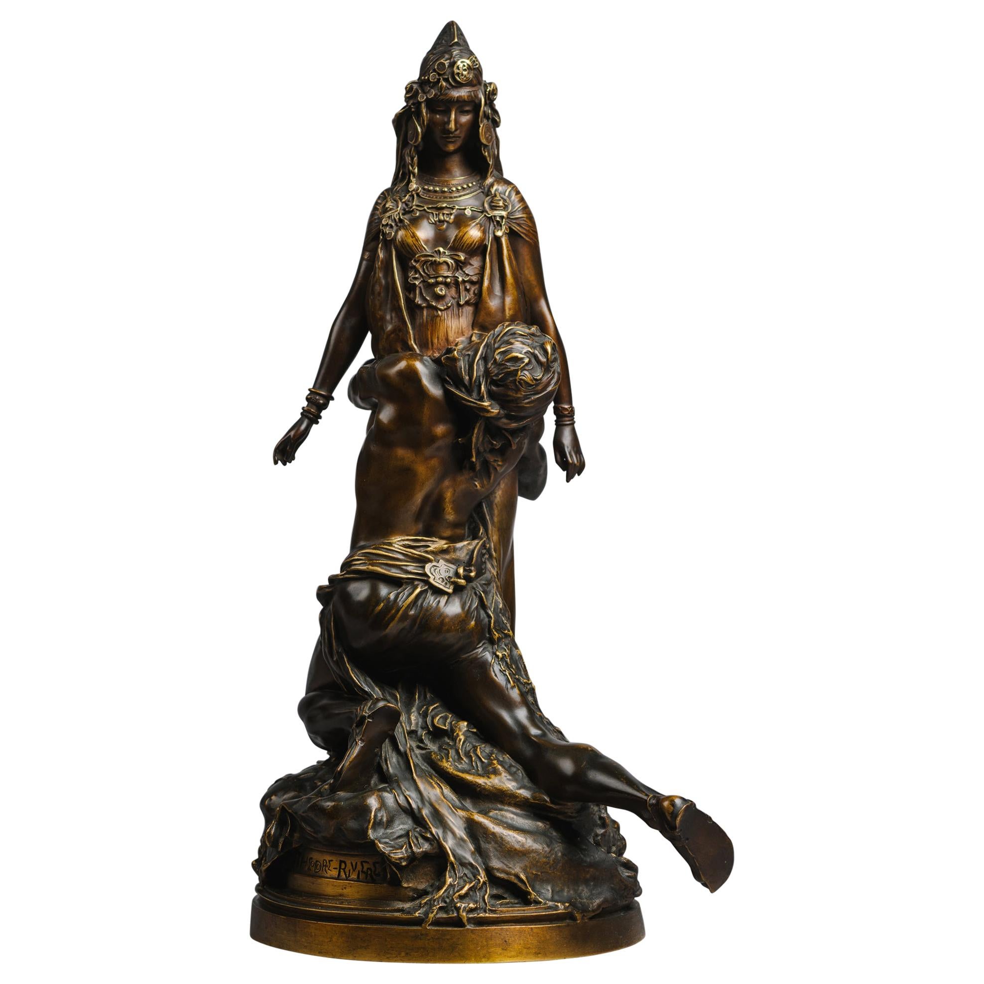 19th Century French Bronze Group ‘Carthage’ by Theodore Riviere